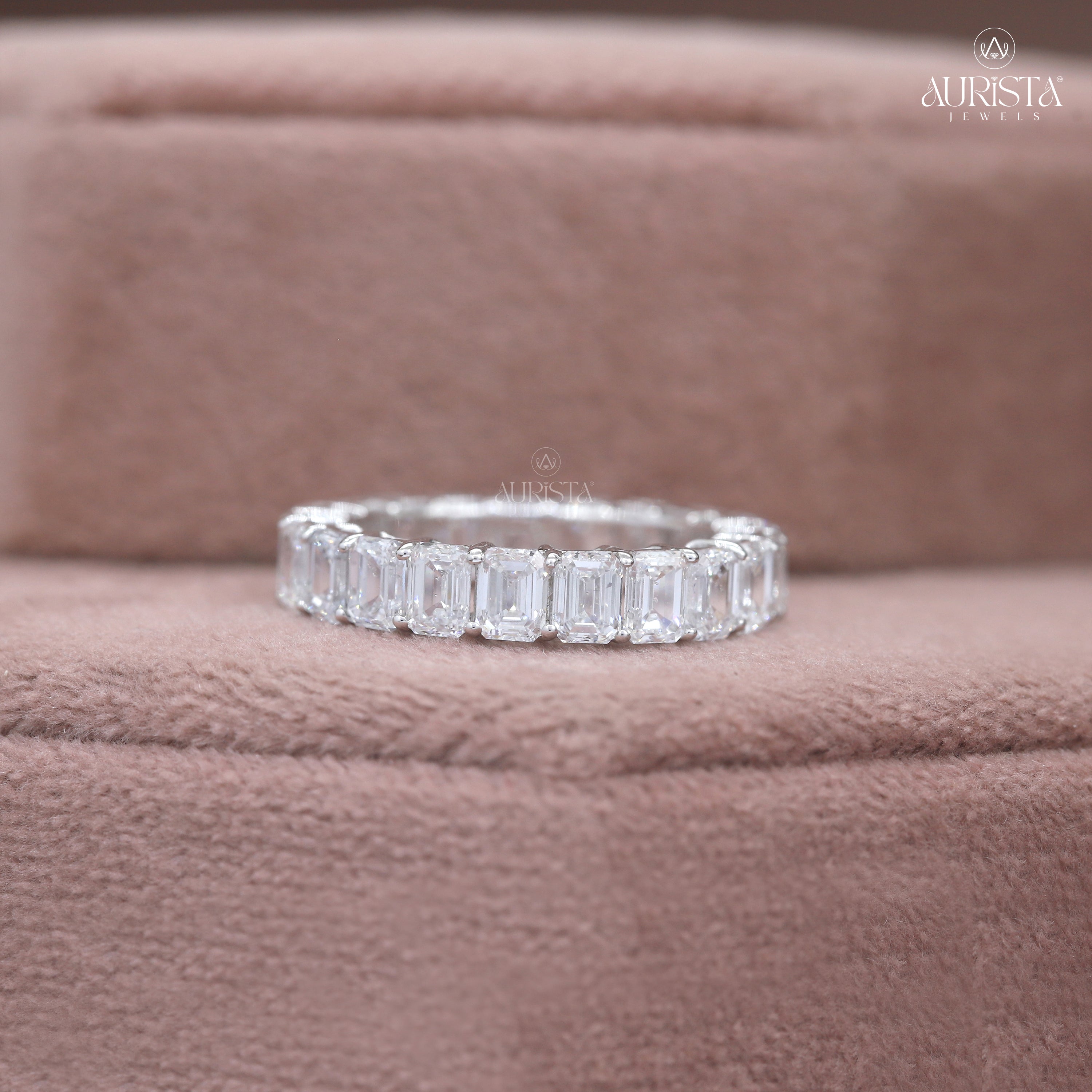 Wear Your Promise- White Gold Band with Emerald Diamond