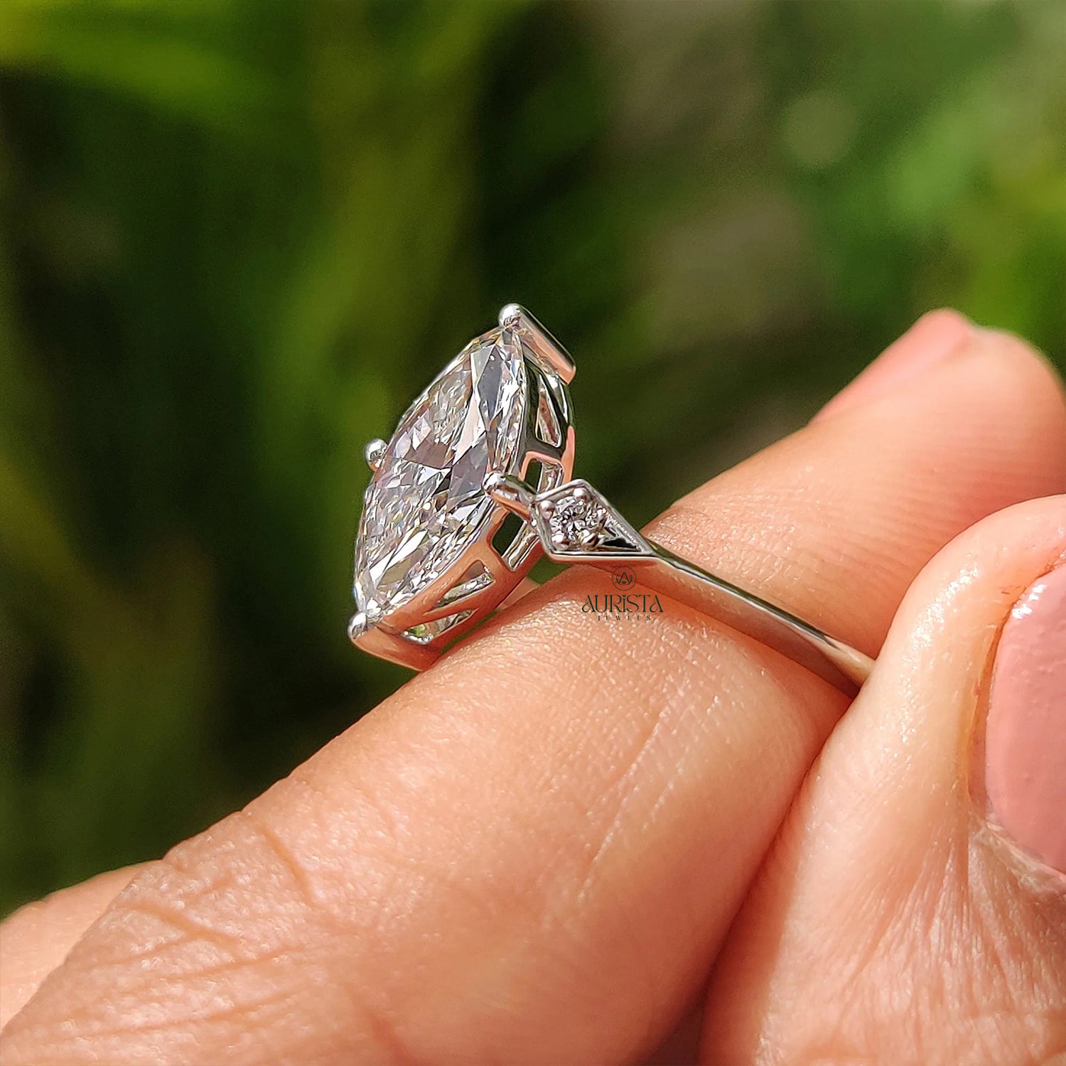 Celestique Marquise Cut Diamond Three Stone Ring