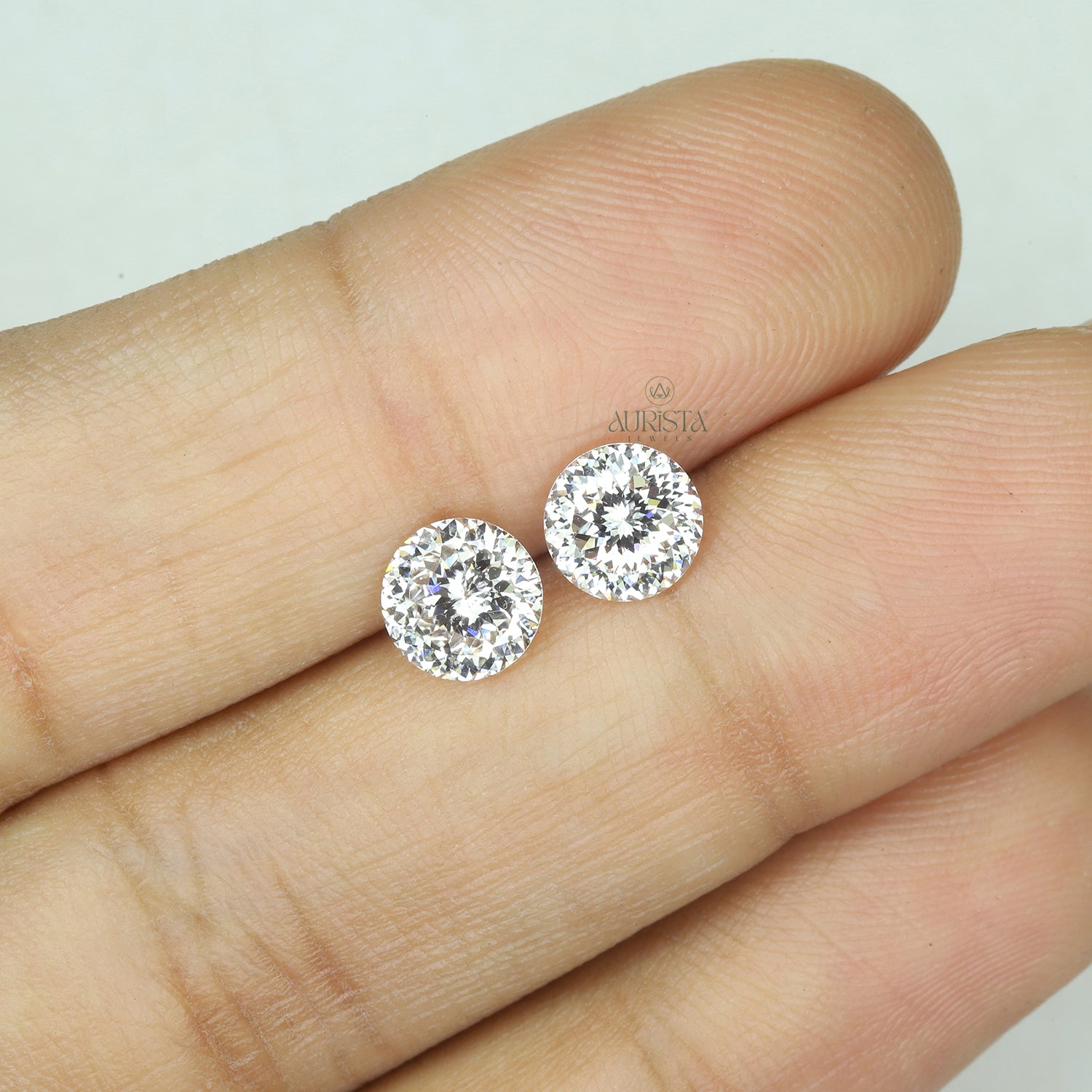 2.25 CT (2 Pcs) Round Portuguese Shape Lab Diamond for Jewelry
