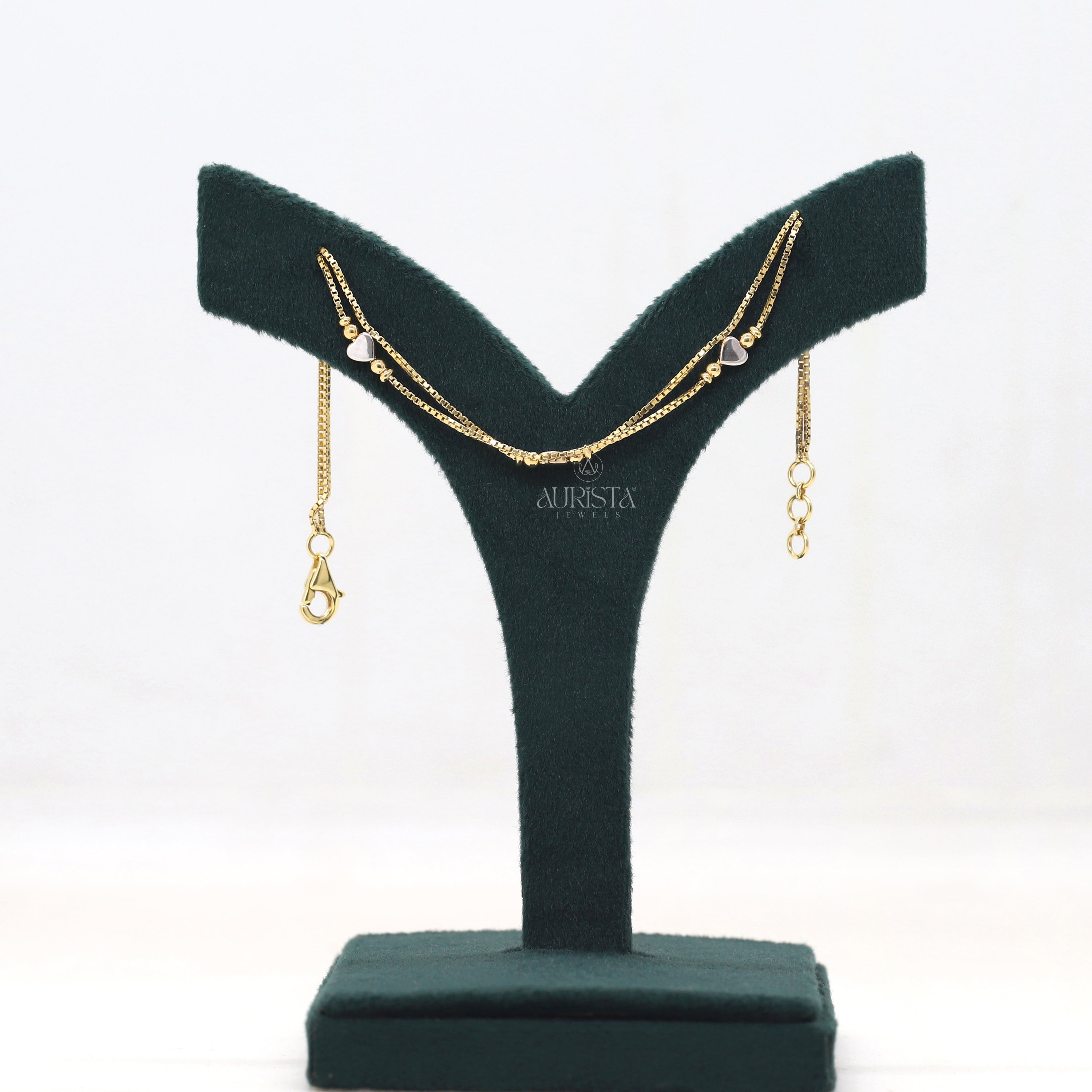 Shine of Love – Double Layer Heart Box-Chain Bracelet