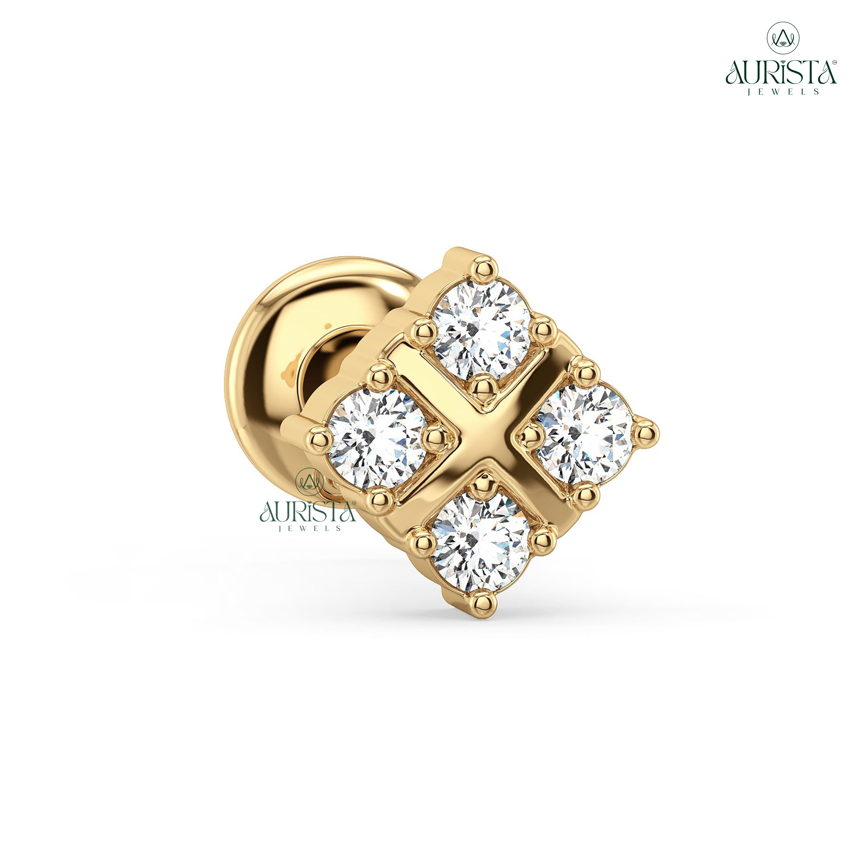 Everlasting Shine Round Diamond Nose Stud