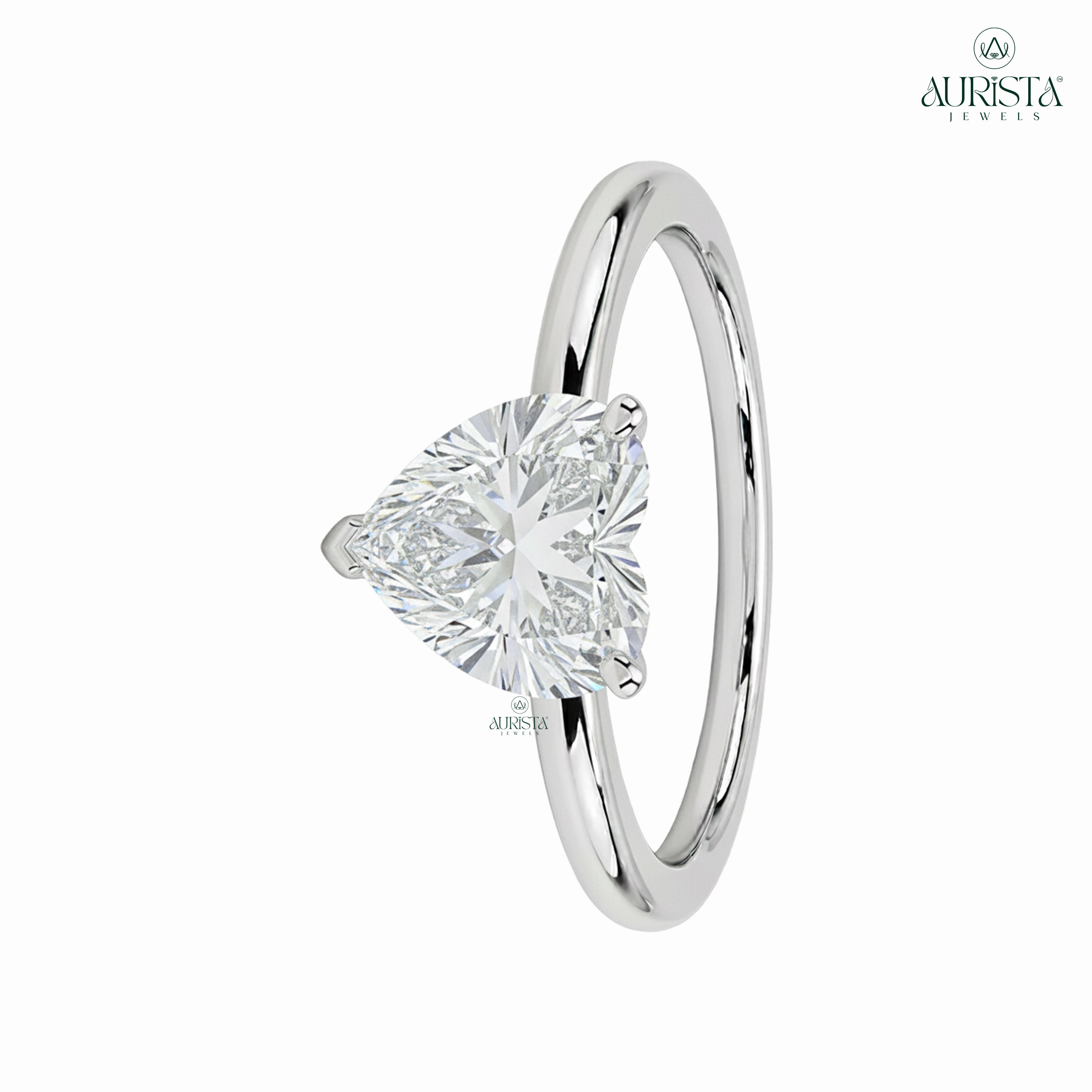 Heart’s Whisper – Gold Ring with Heart Diamond