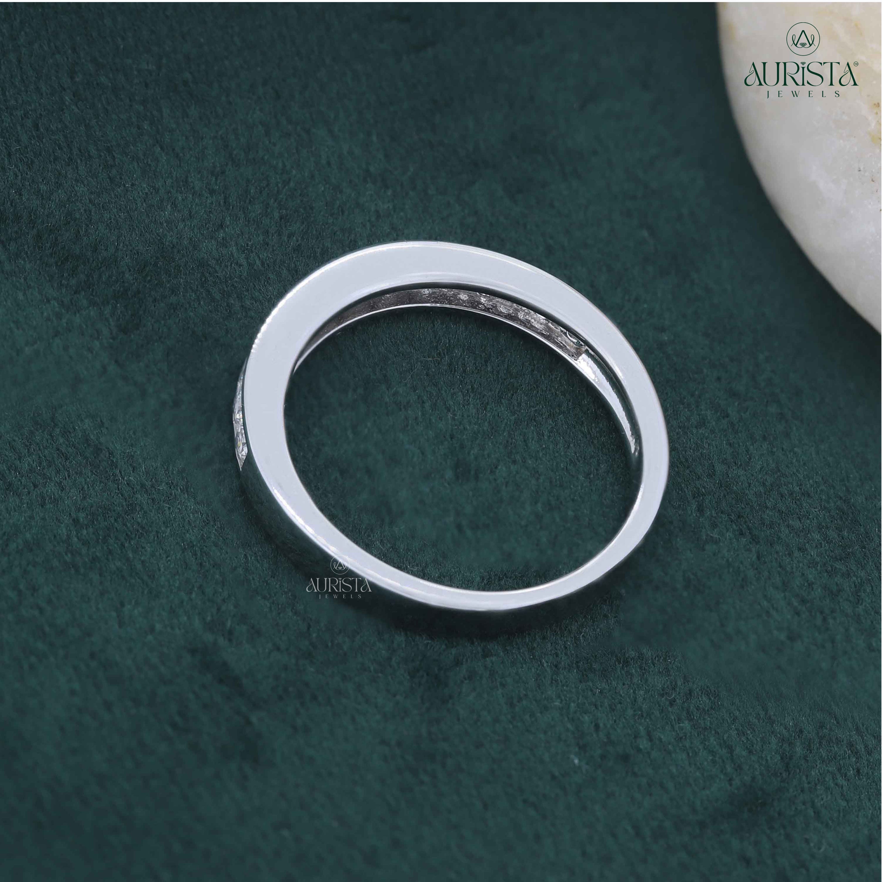 Rings of Destiny- White Gold Band with Round Diamond