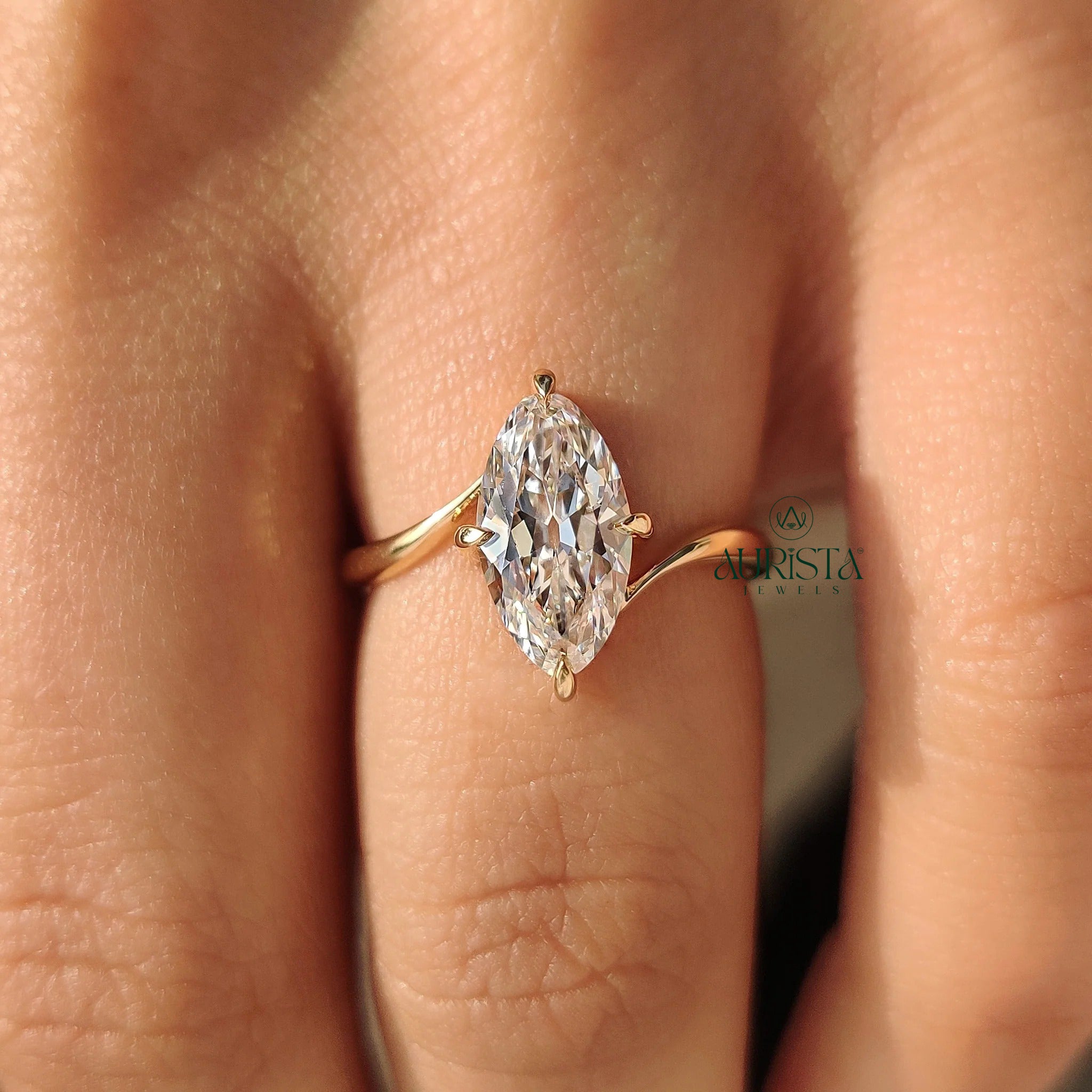 Marquise Diamond Solitaire Ring with Radiant Sparkle