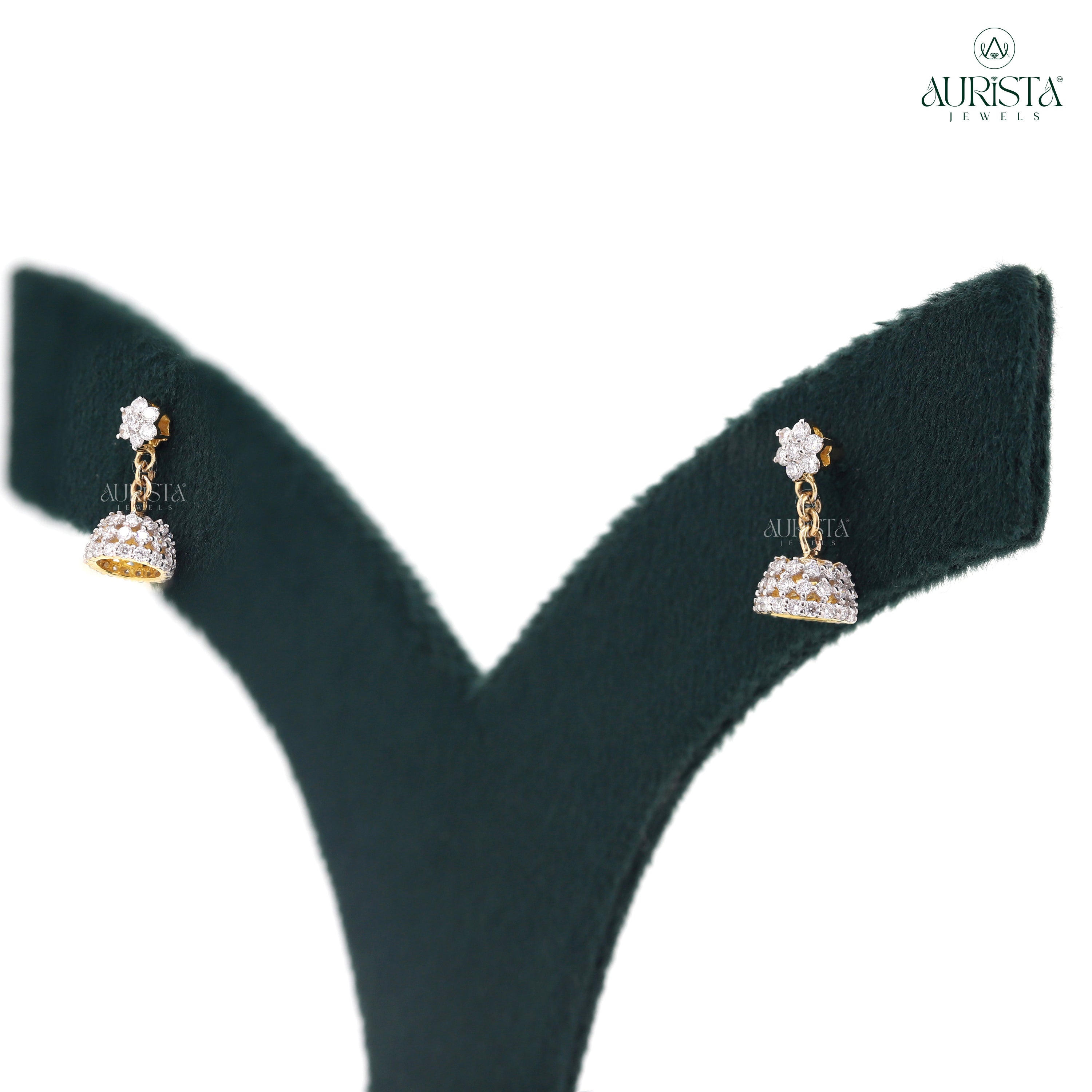 Dazzling Grace – White Diamond Earrings