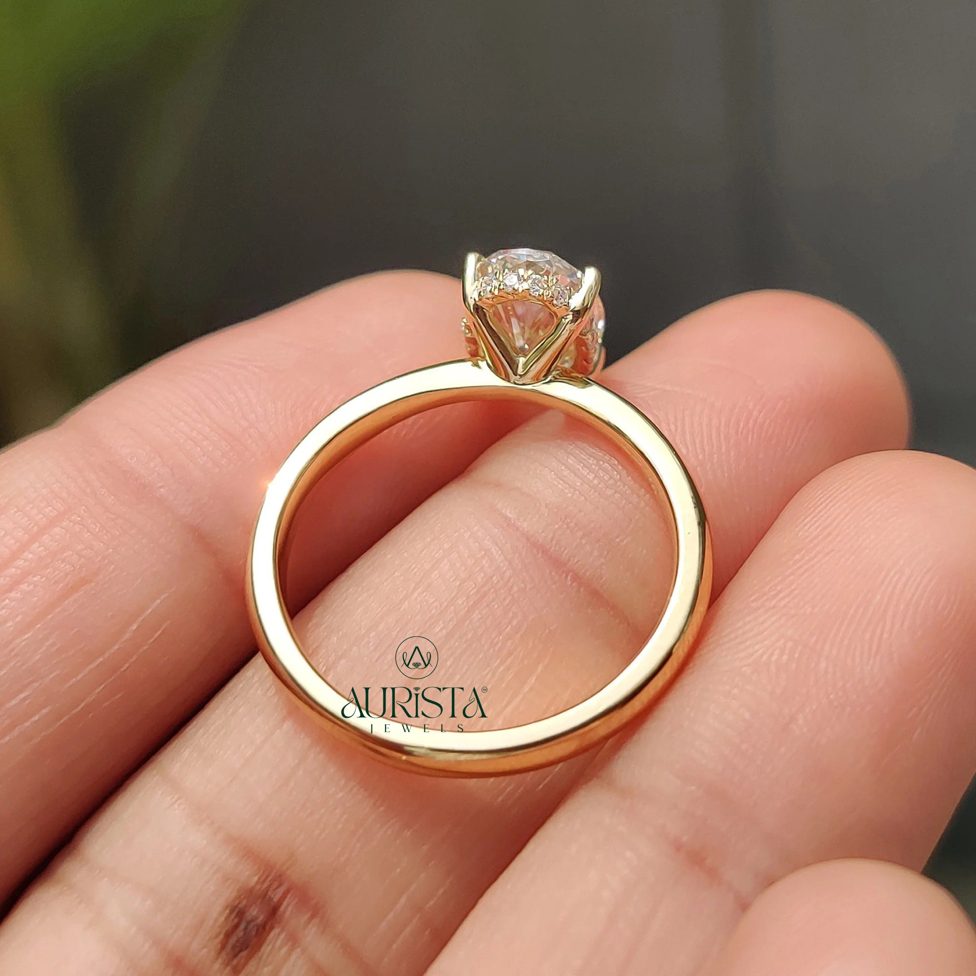 Eternal Oval – Hidden Halo Solitaire Diamond Ring
