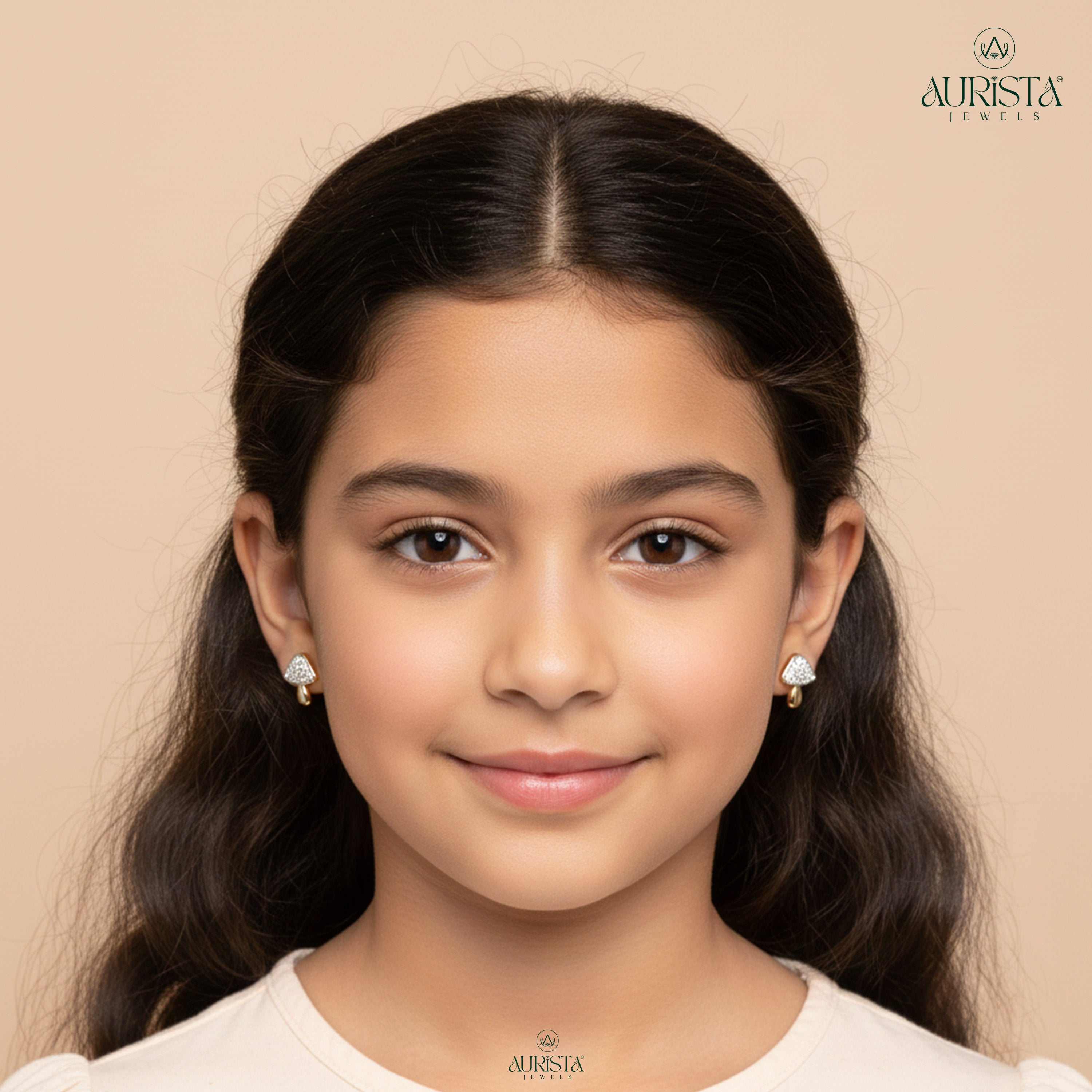 Radiant Bloom – Gold Diamond Earrings