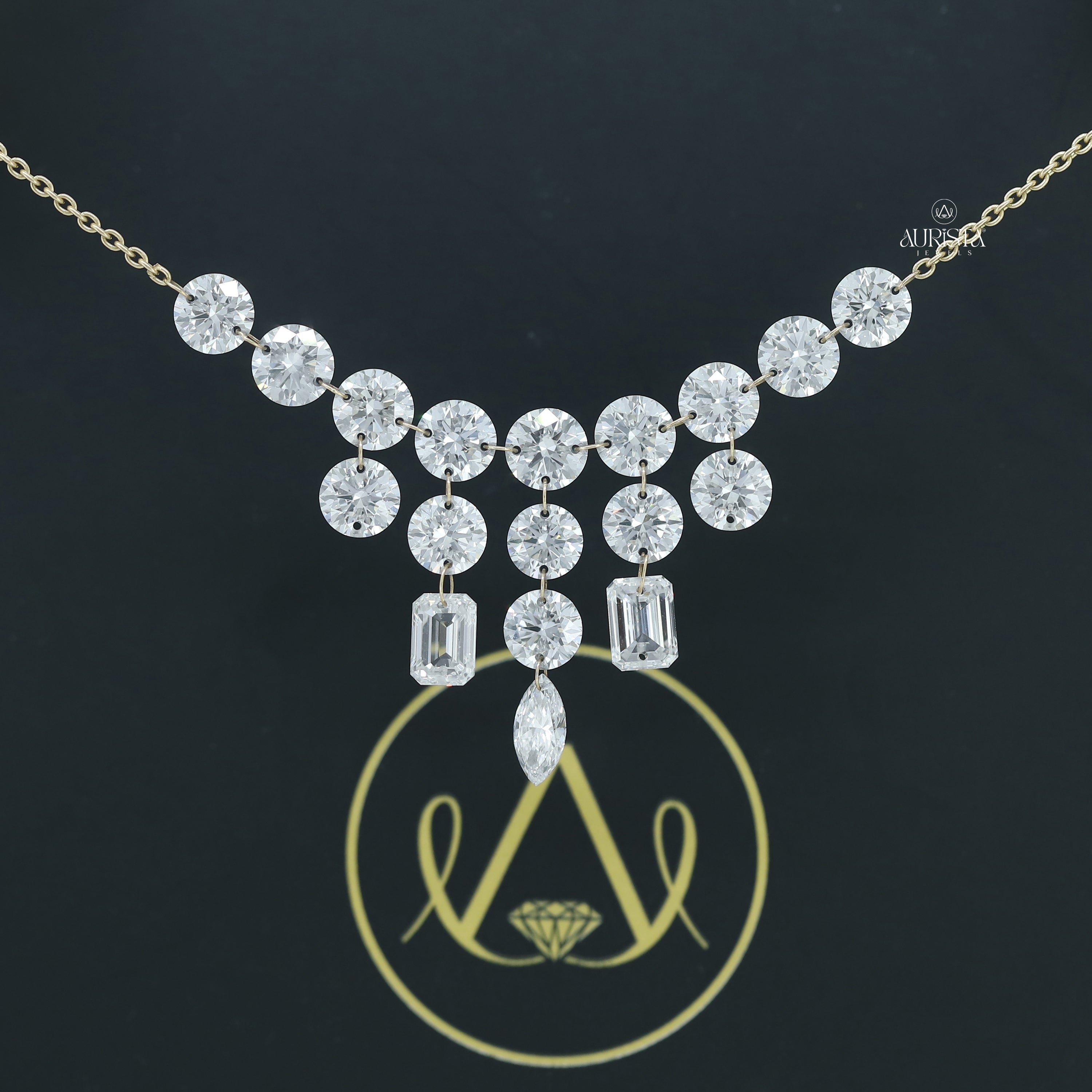 Golden Spark Diamond Necklace