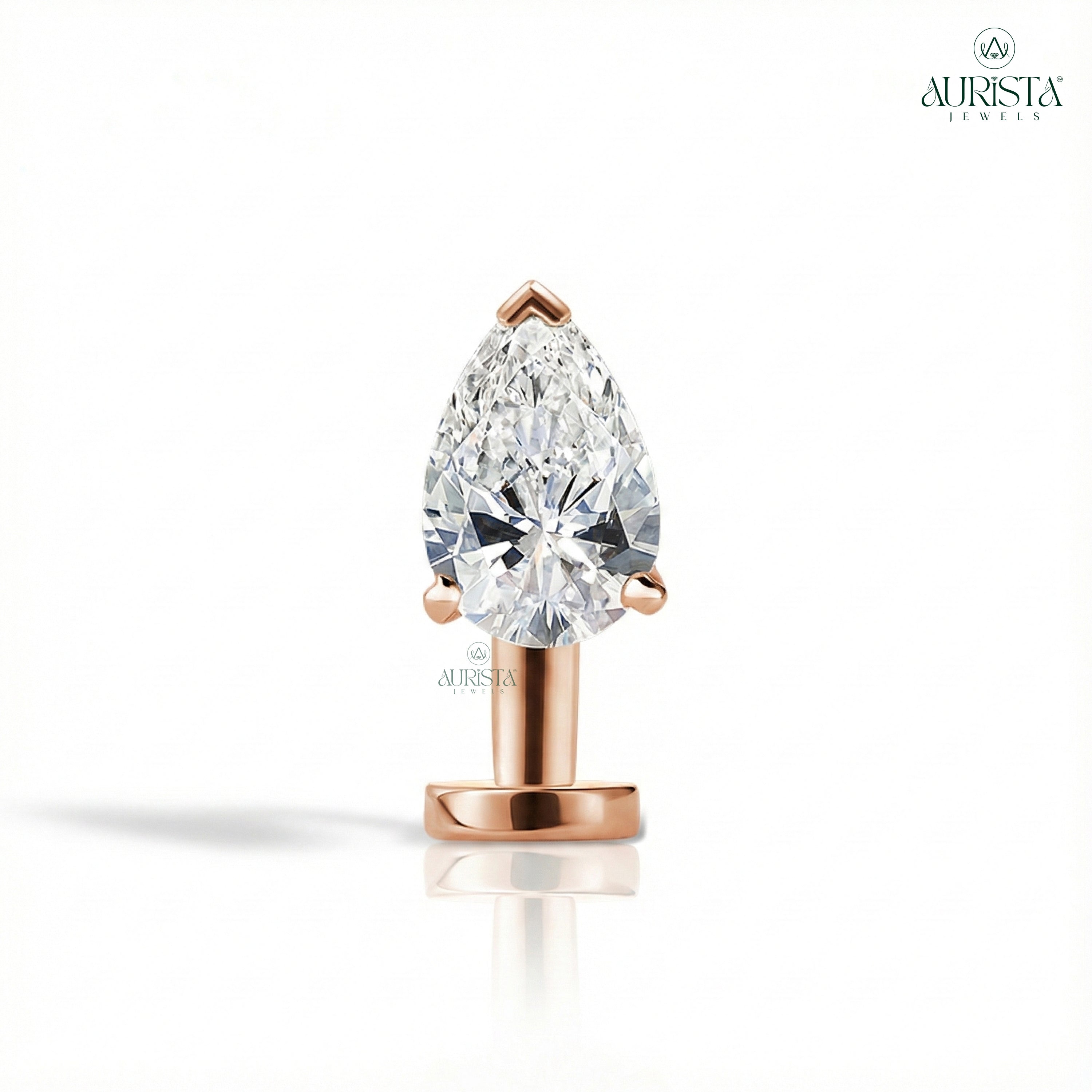 Always Mine Rose Gold Round Diamond Navel Ring
