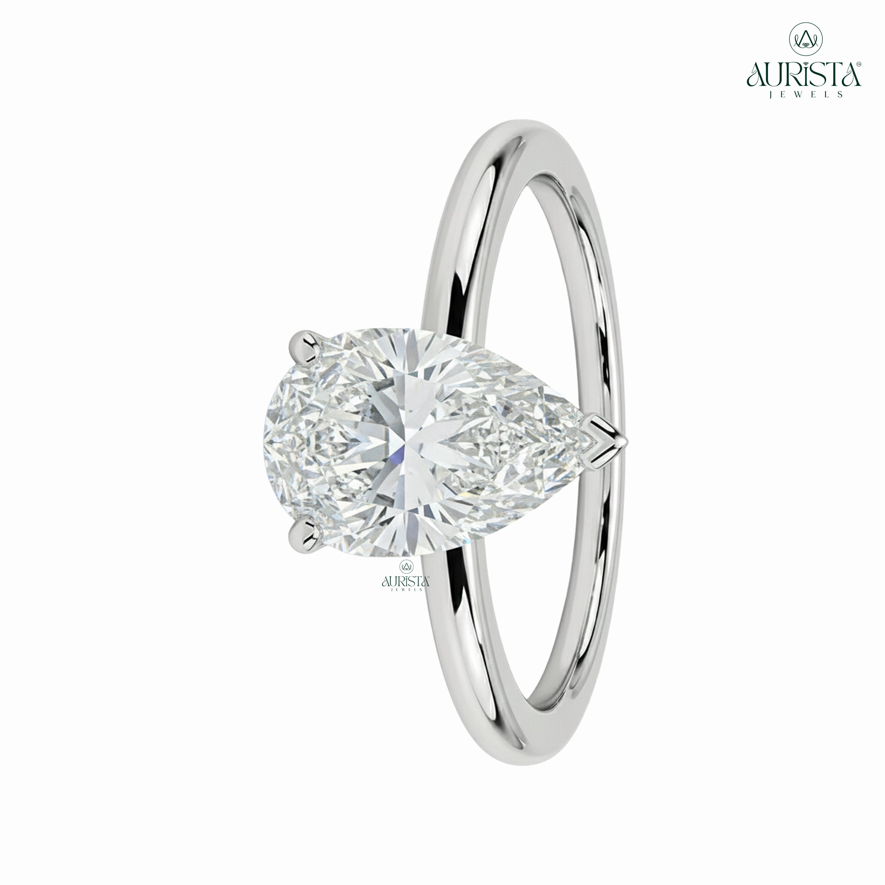 Shine Forever –Gold Ring with Pear Diamond