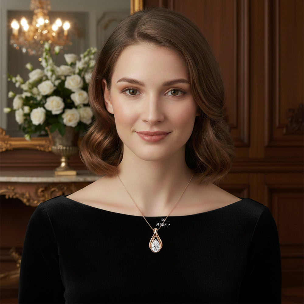 Radiant Glow Round Diamond Pendant