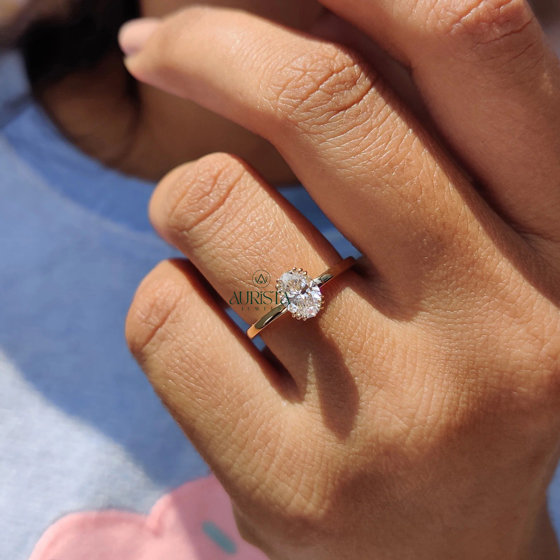 The Empress Oval Solitaire And Multi Prong Gold Ring