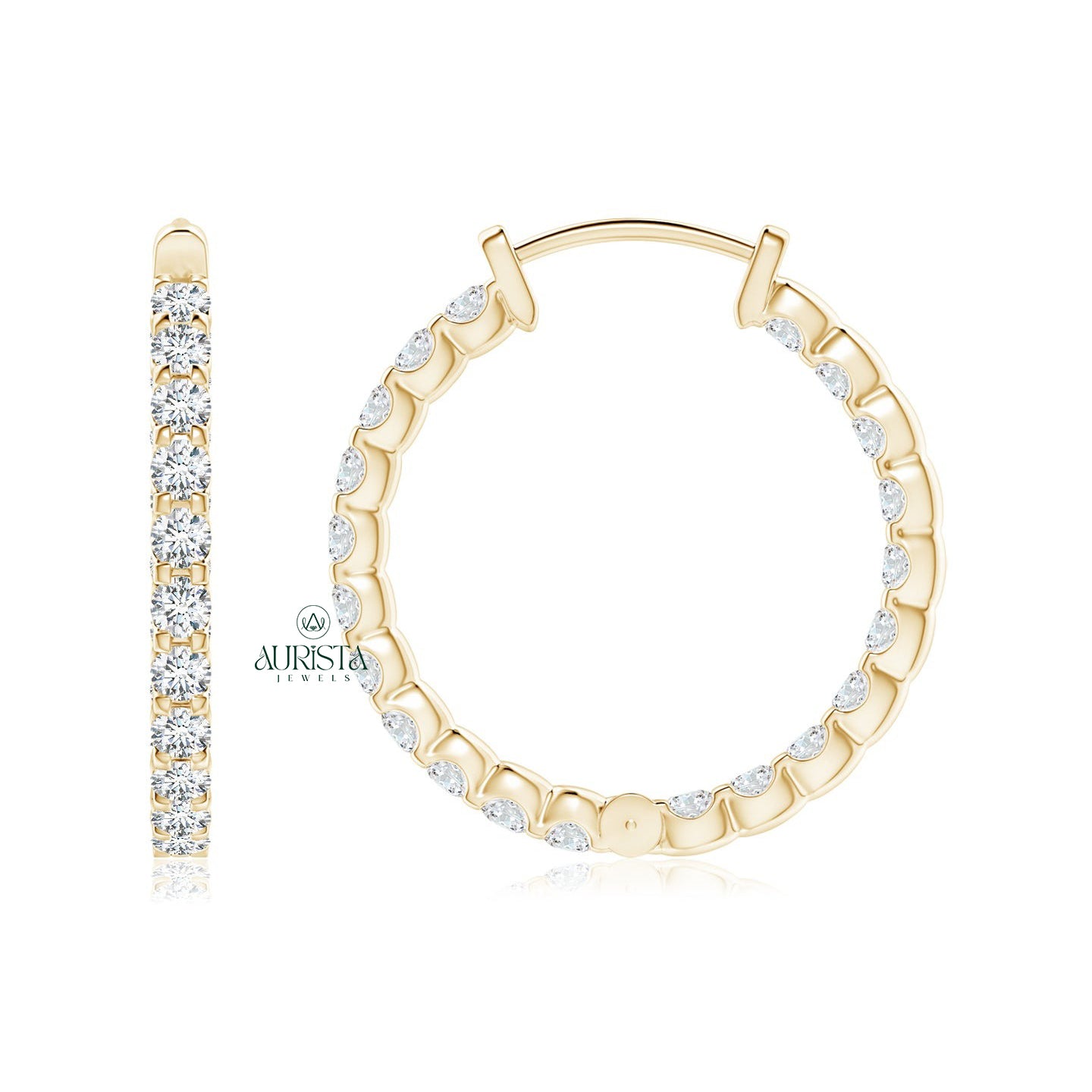 Luxury Earrings with Precious Diamond