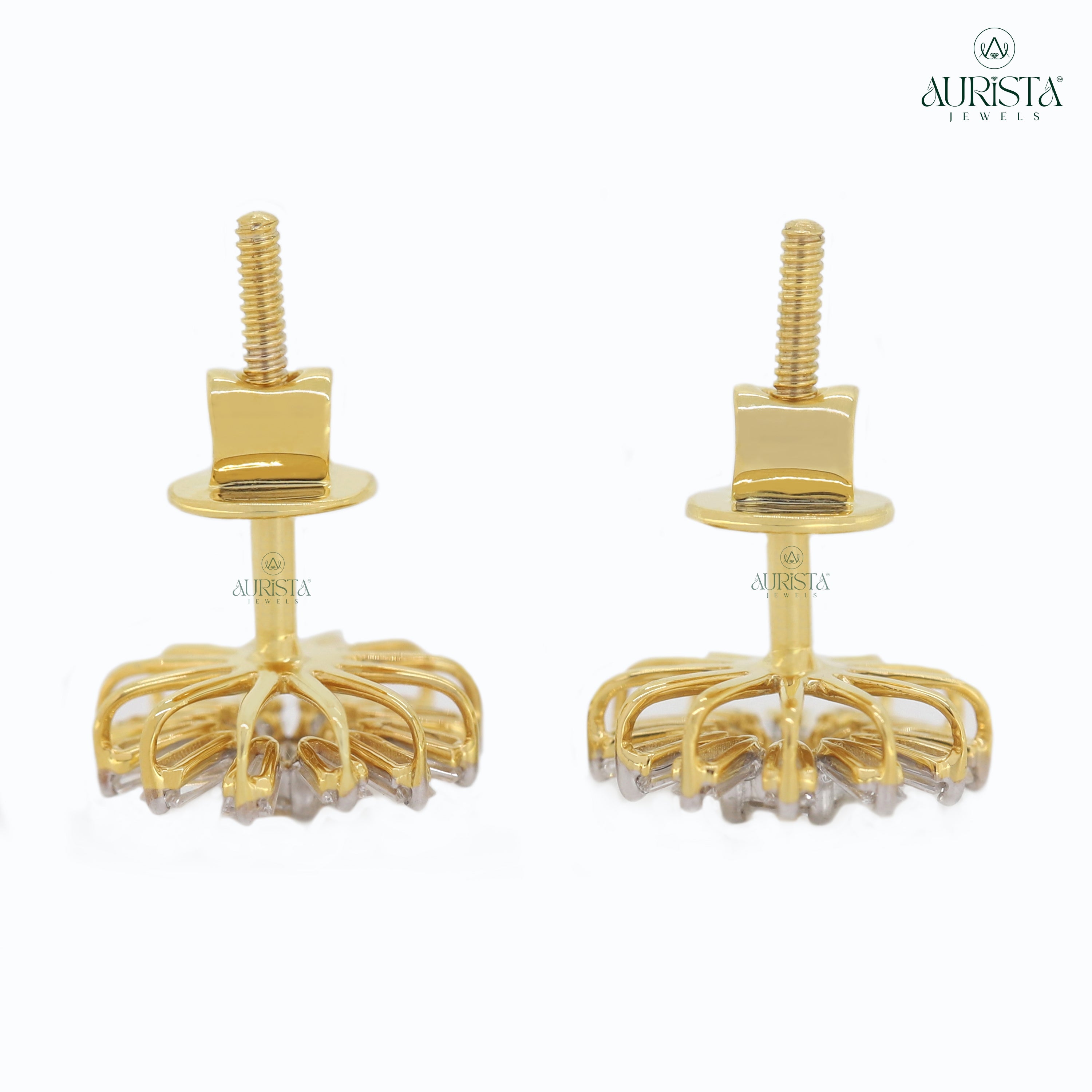 Pure Elegance – Yellow Gold Diamond Earrings