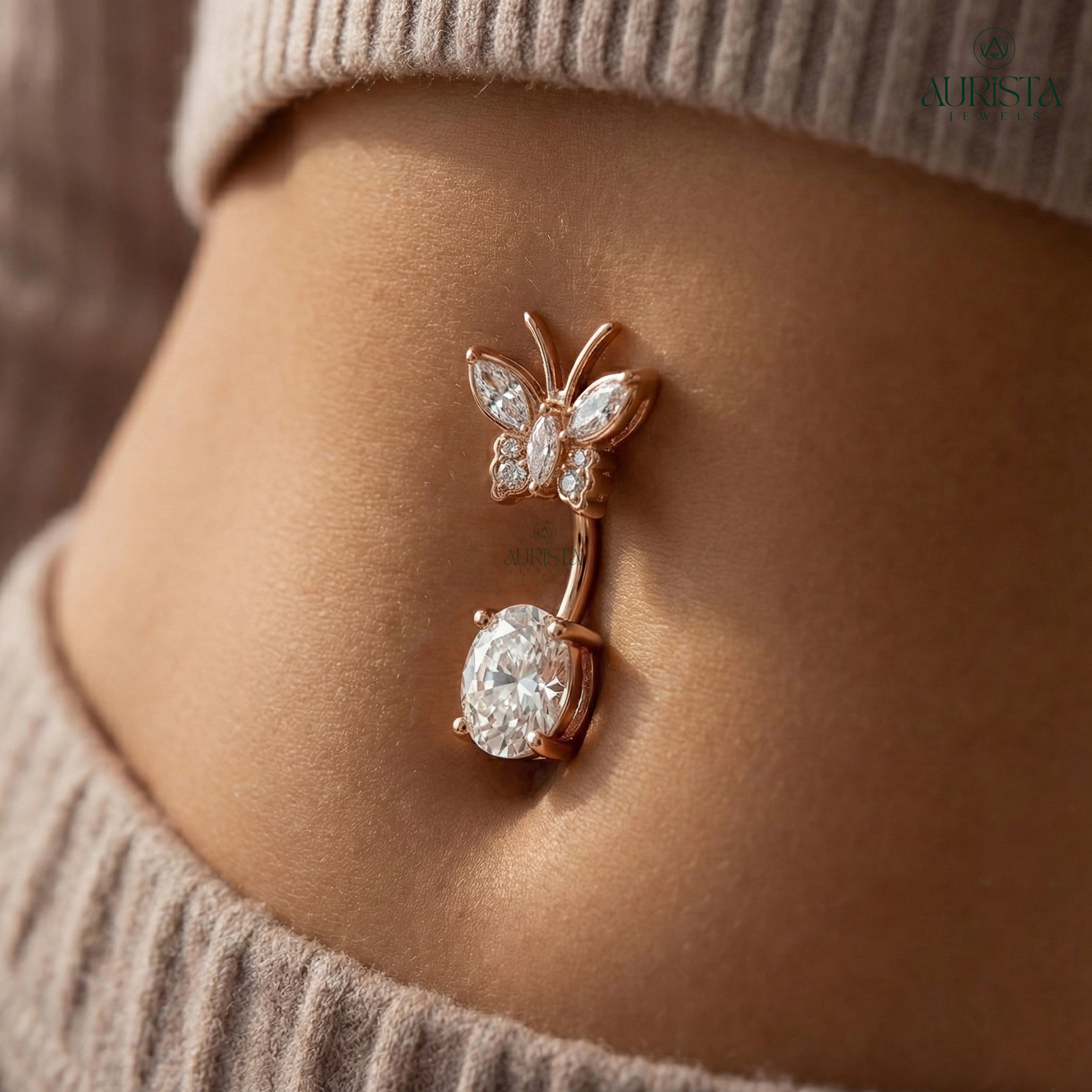 Everlasting Spark Gold Belly Button Ring