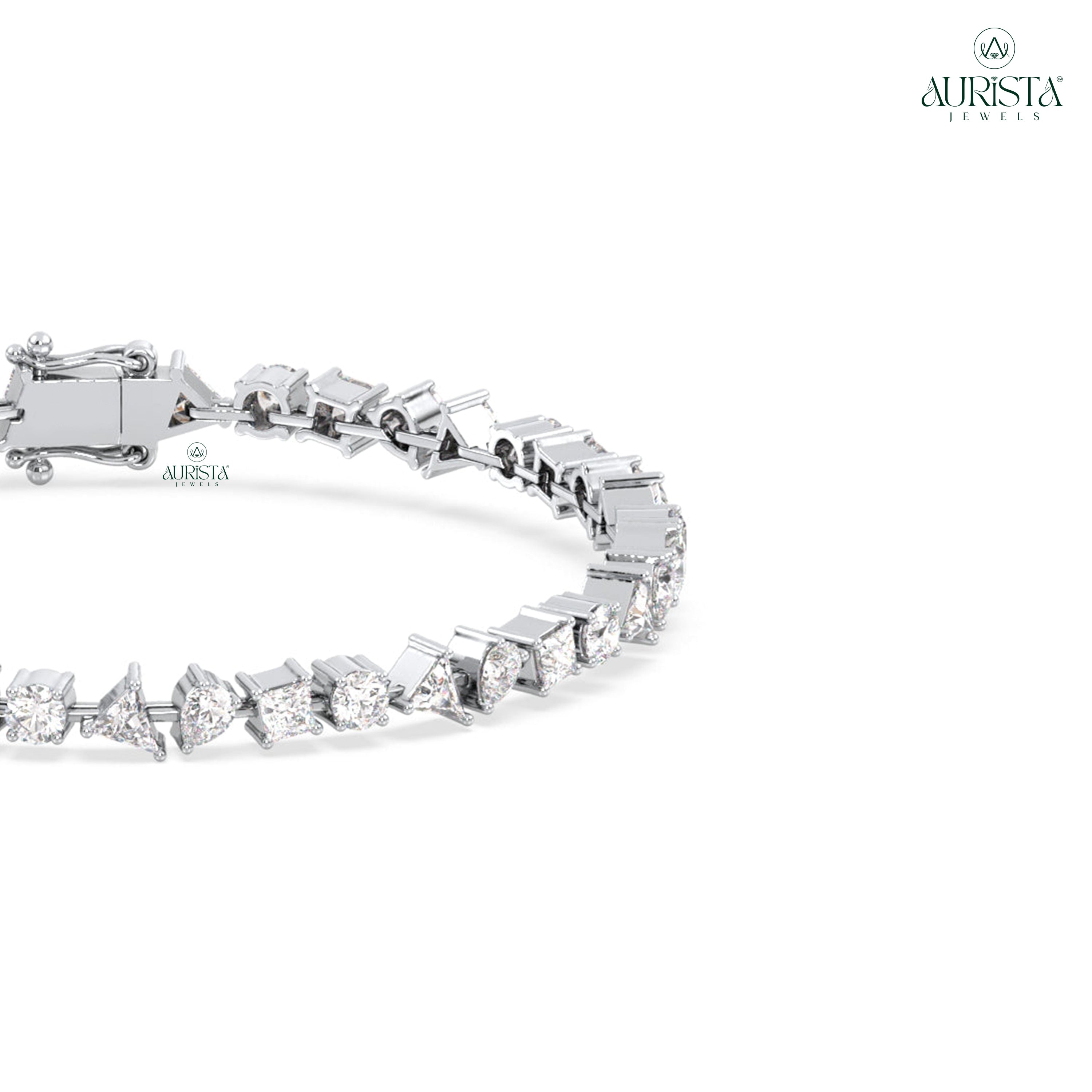 Forever Linked Gold Diamond Tennis Bracelet