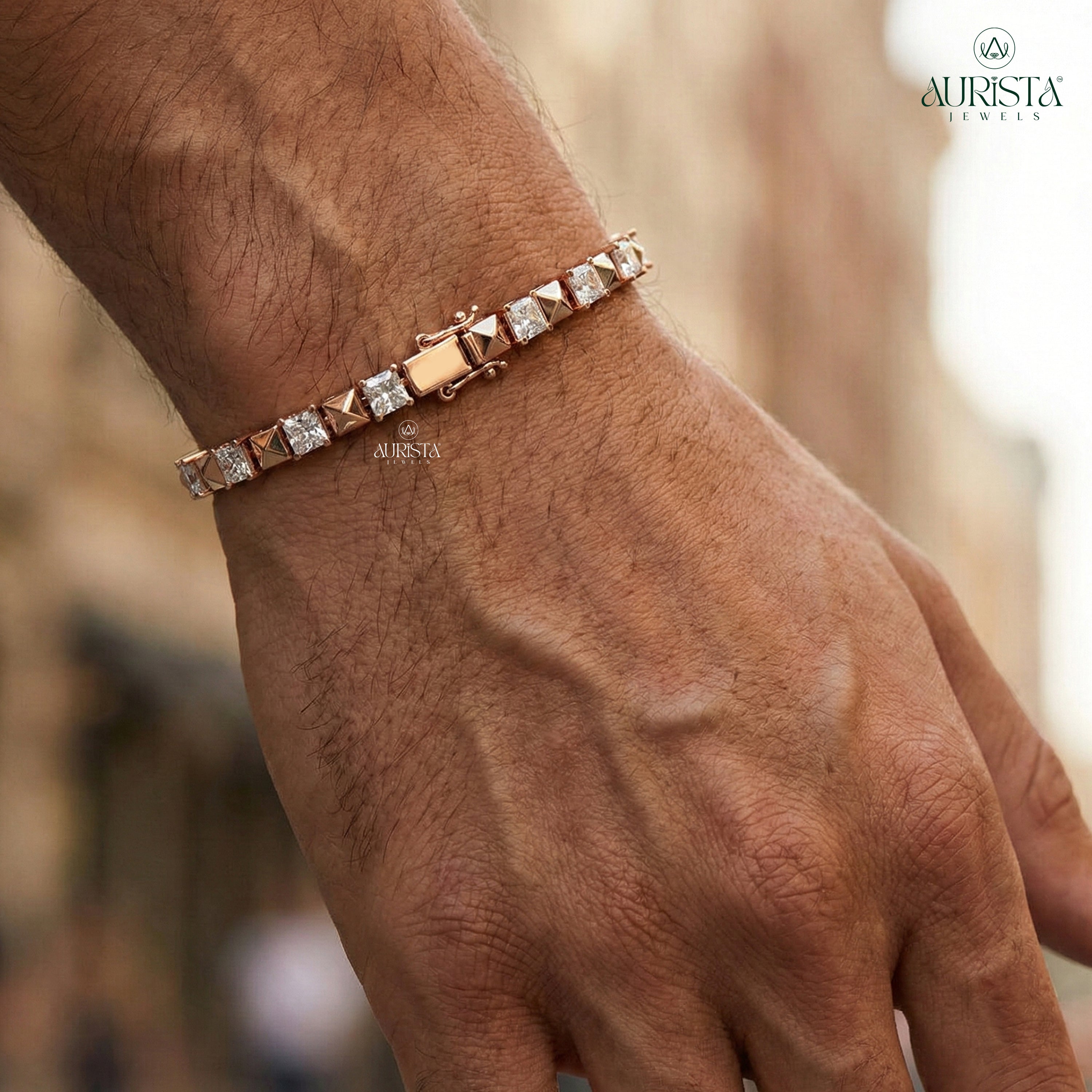 Dazzling Grace – Tennis Bracelet with Princess Diamonds