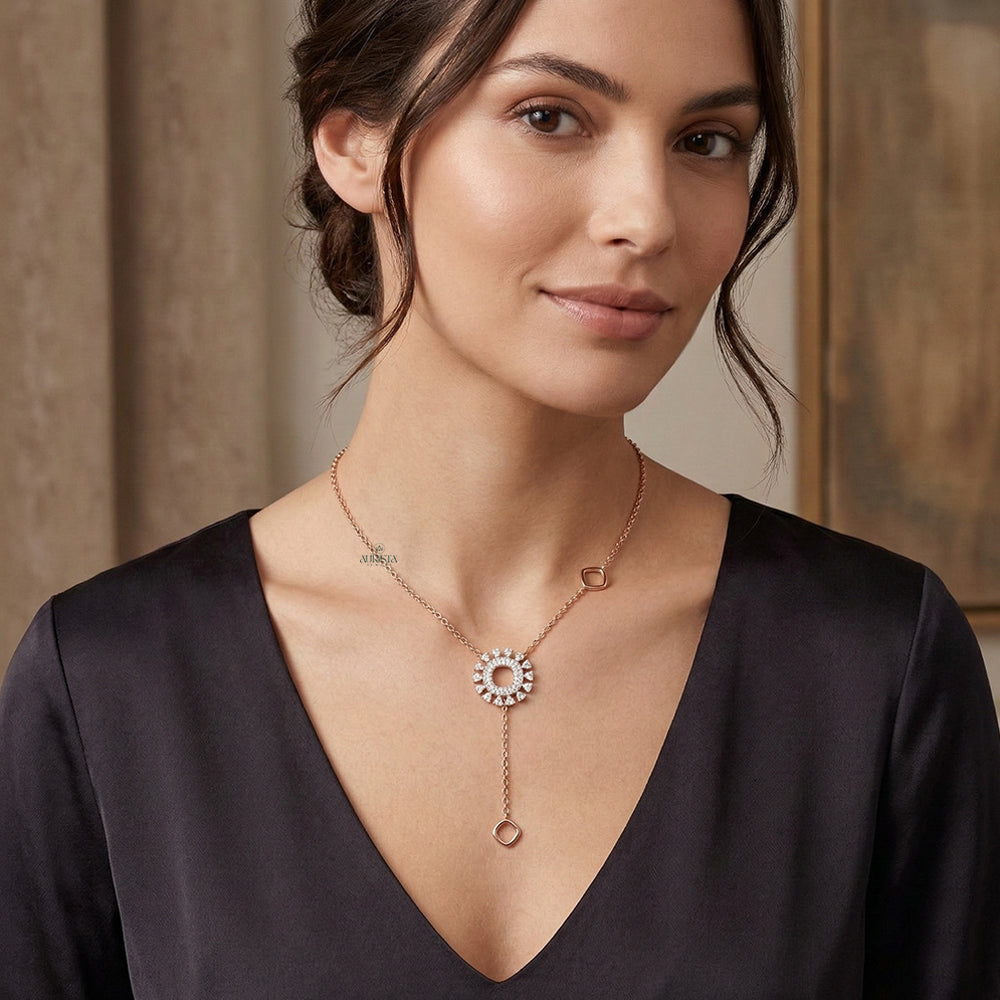 Dazzling Horizon Round Diamond Necklace