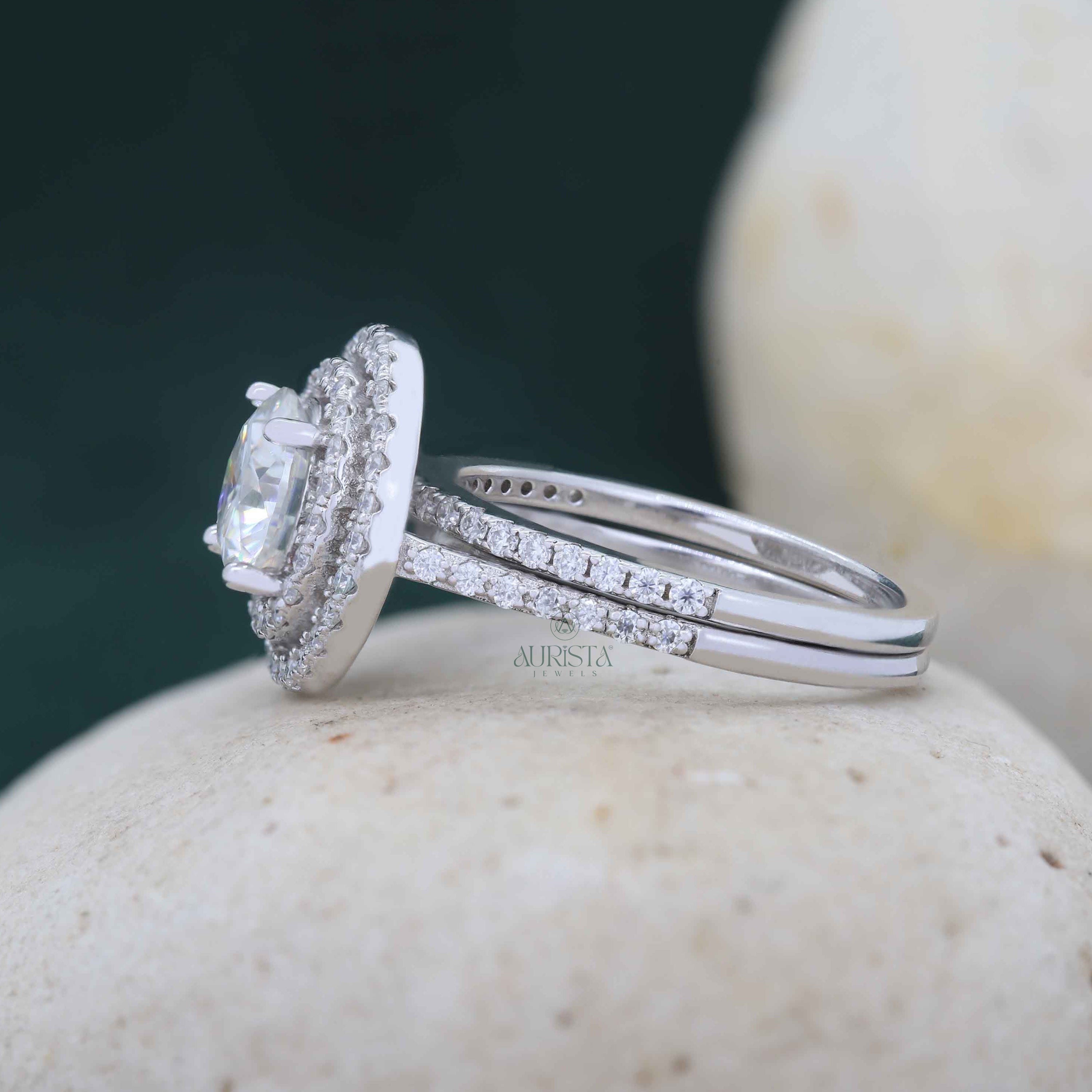 Gift of Love – Custom Round White Diamond Ring With Band