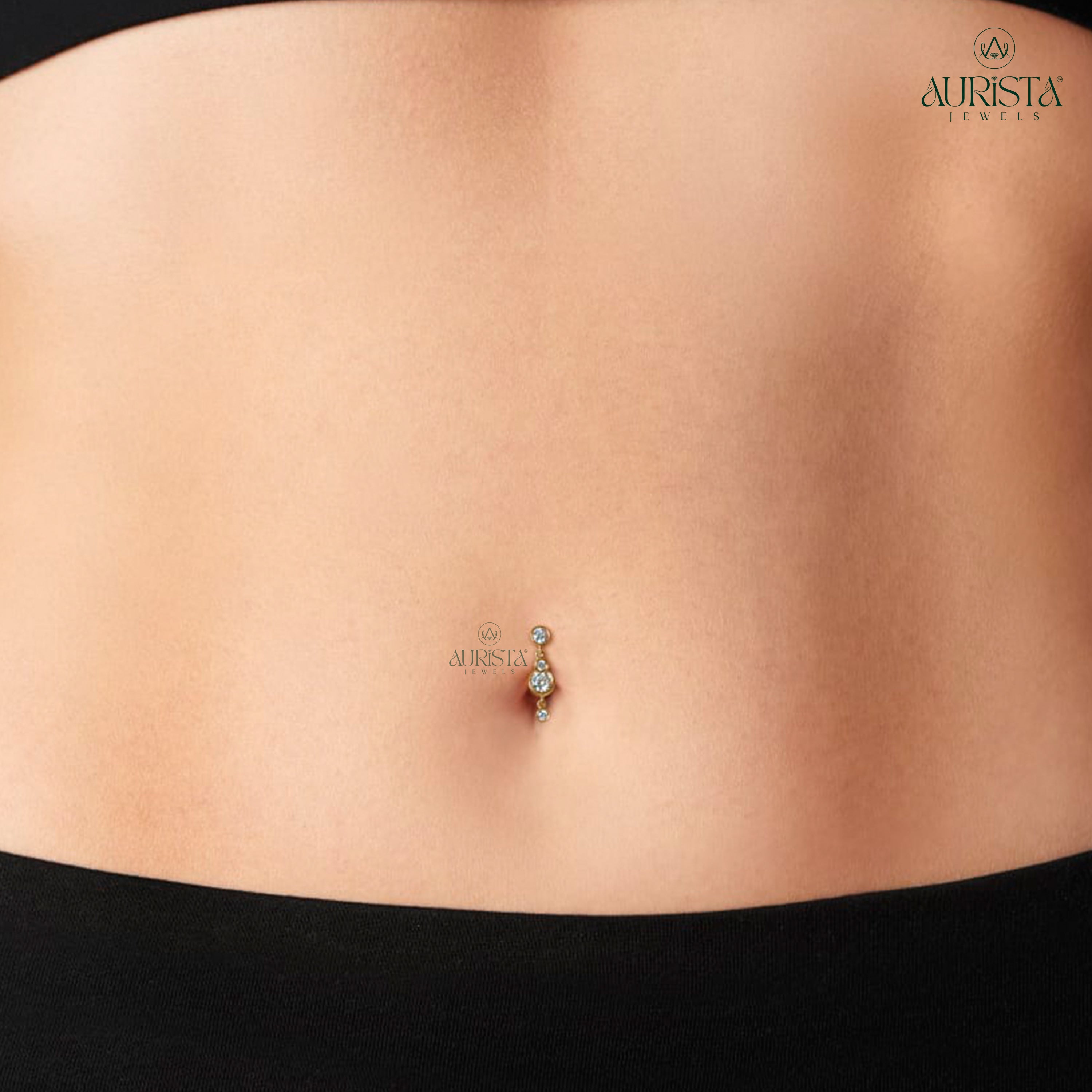 Timeless Romance Rose Gold Round Diamond Belly Button Ring