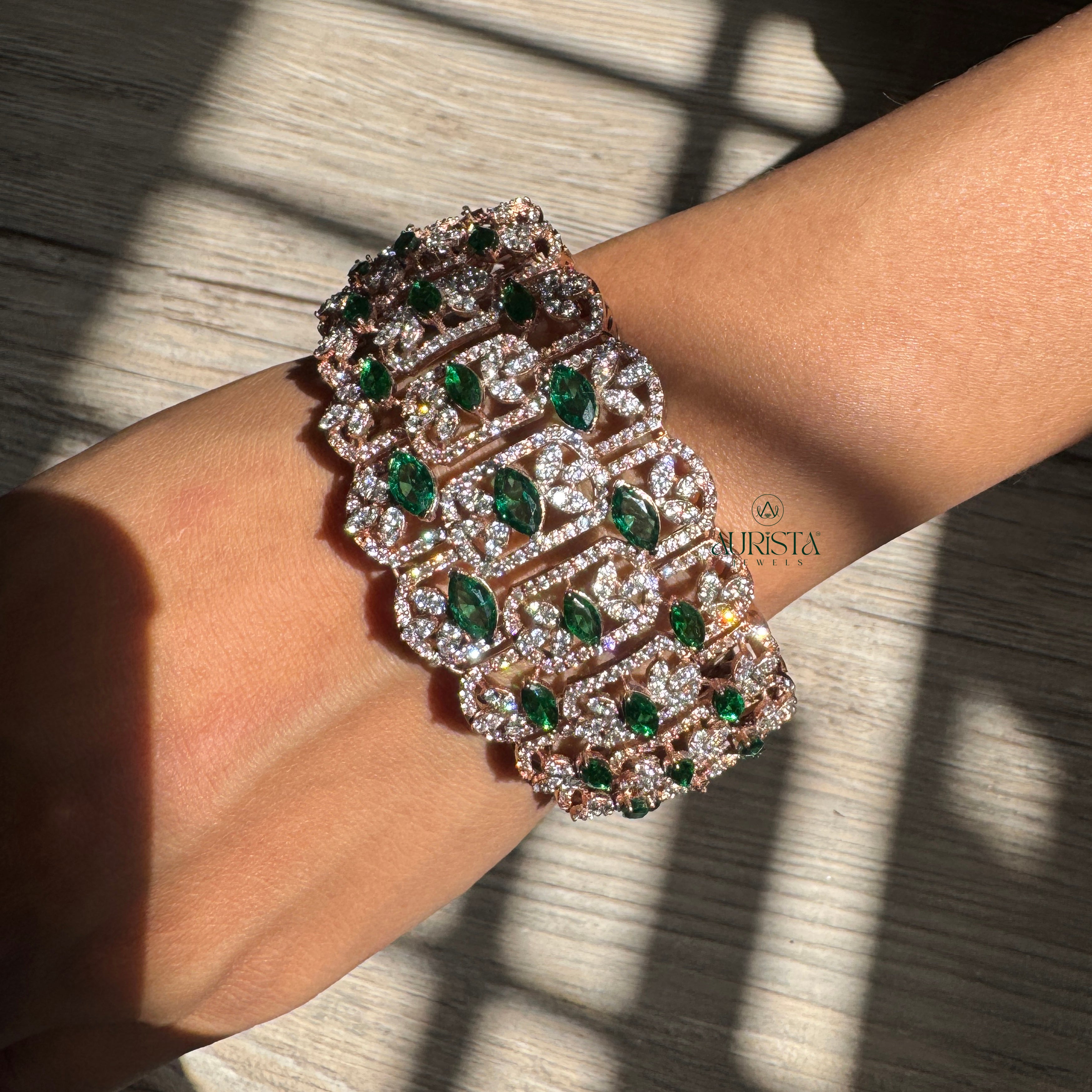 Moissanite Statement Bracelet Marquise Cut Luxury Cuff Bridal Jewelry