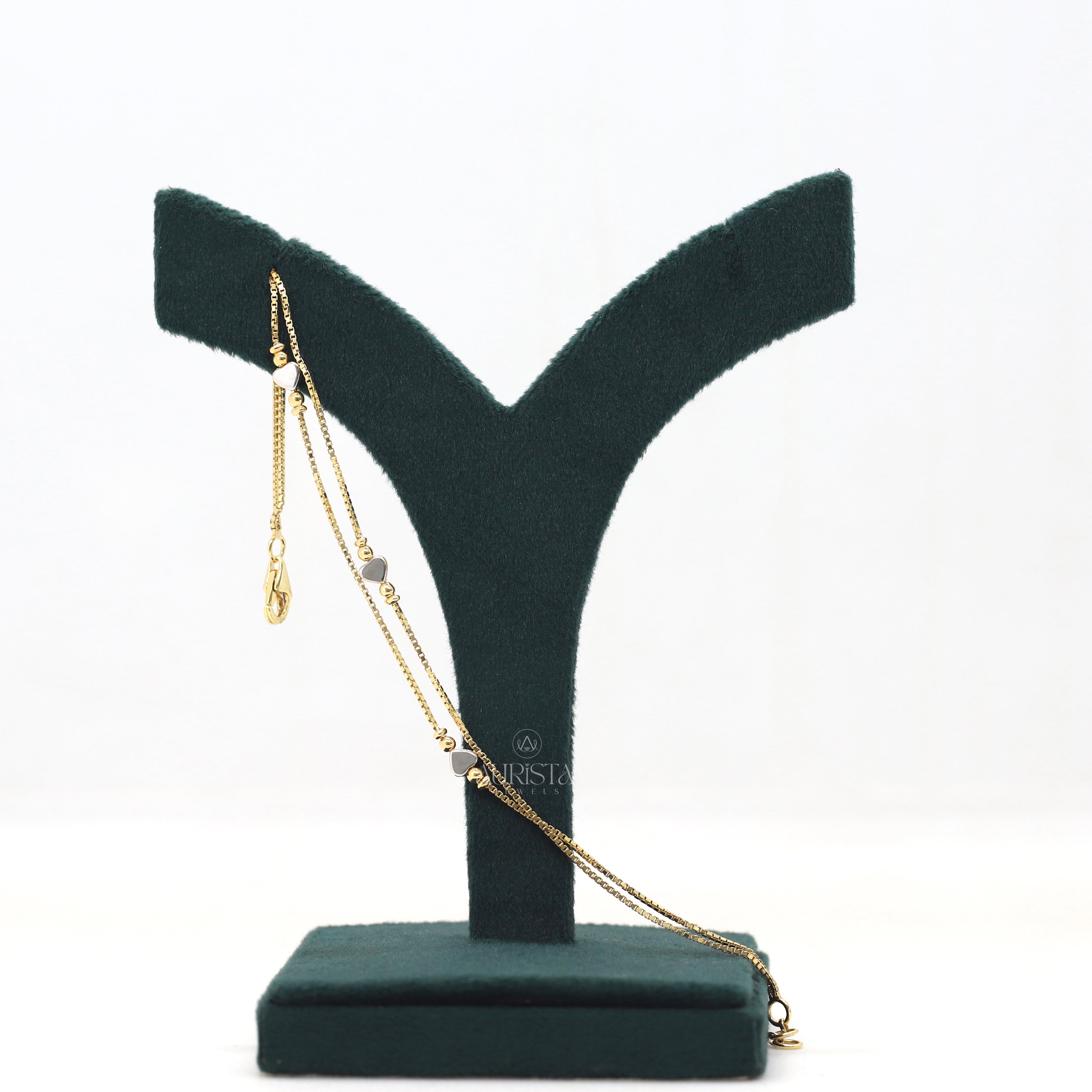 Shine of Love – Double Layer Heart Box-Chain Bracelet