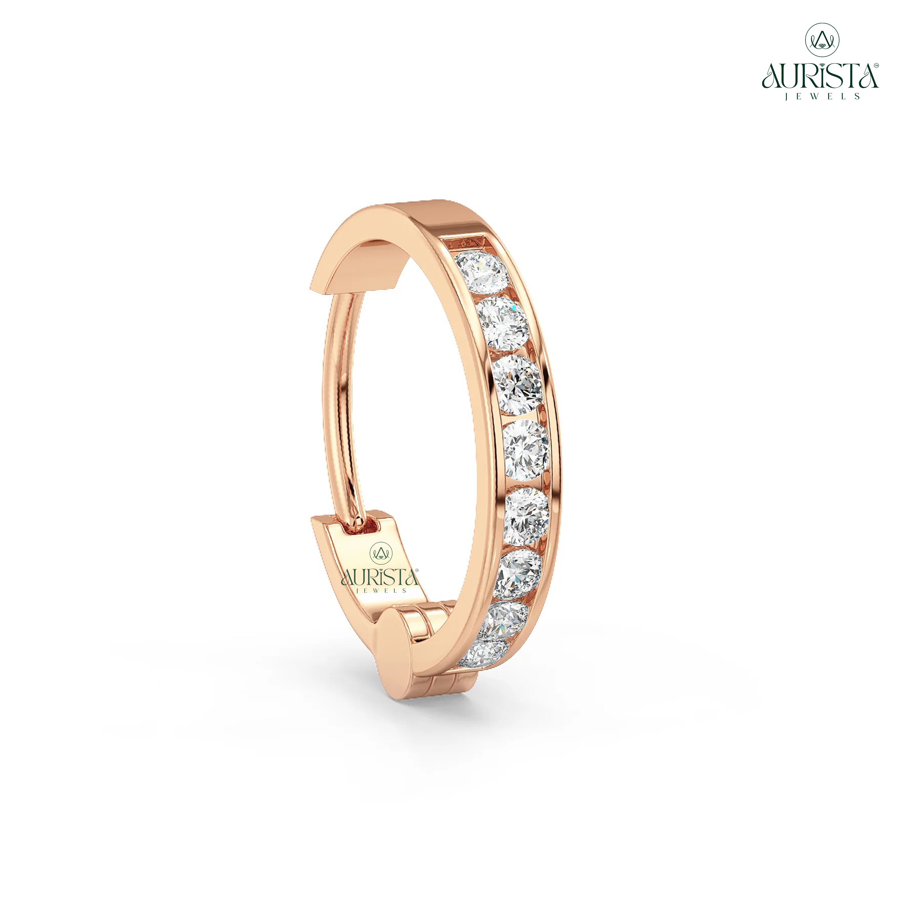 Pure Romance Rose Gold Diamond Nose Pin Jewelry