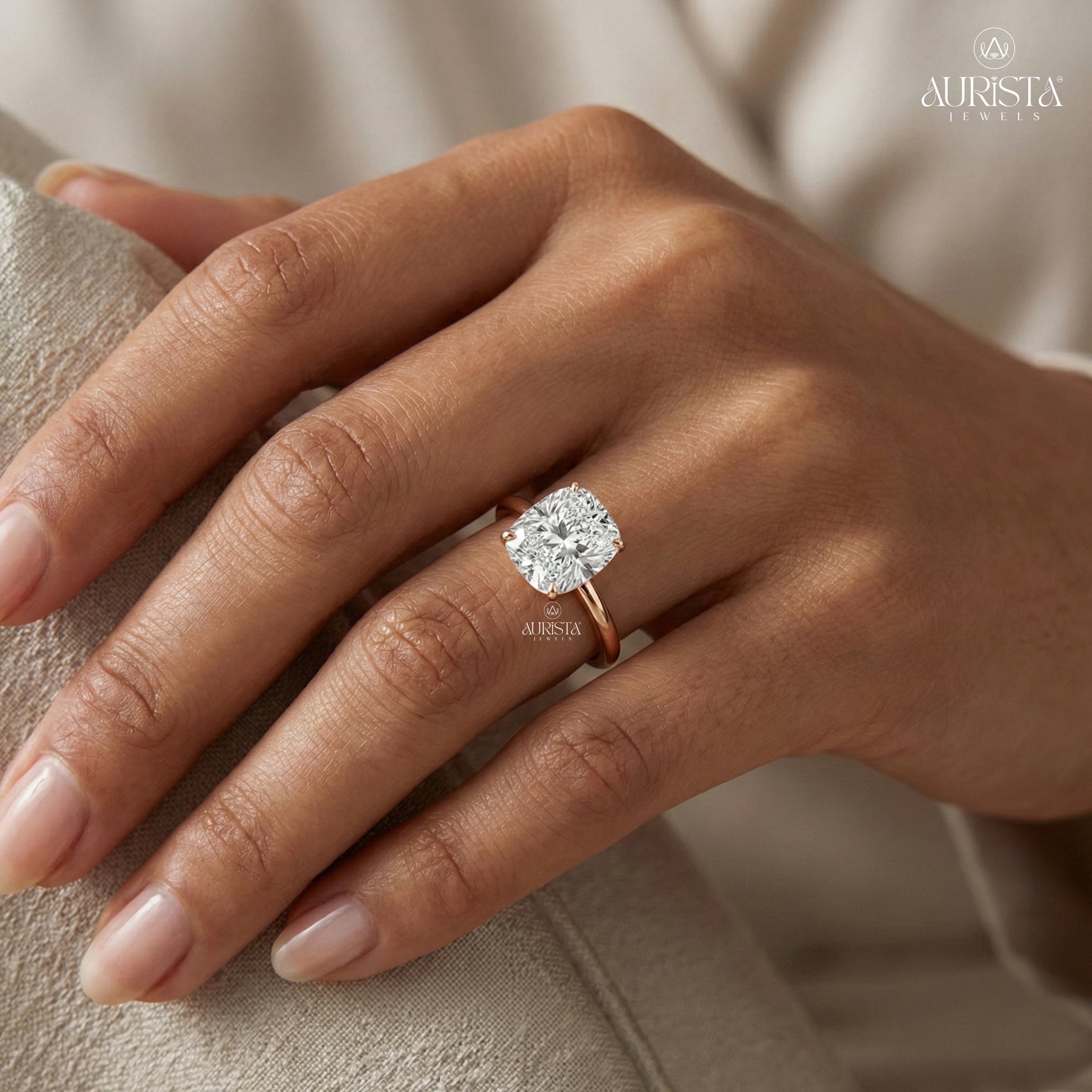 Promise Eternal – Rose Gold Ring with Cushion Diamond