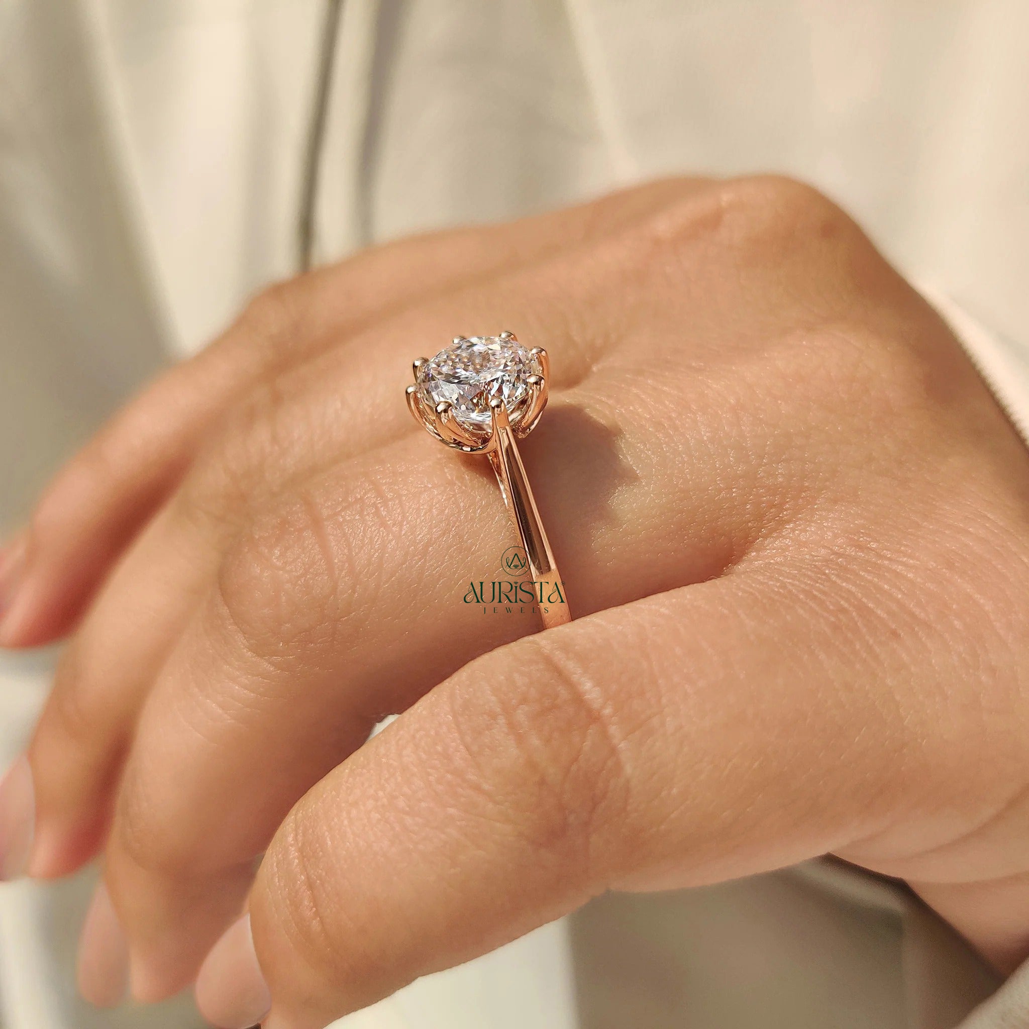 Minimalist  Portuguese Solitaire Ring with Modern Elegance