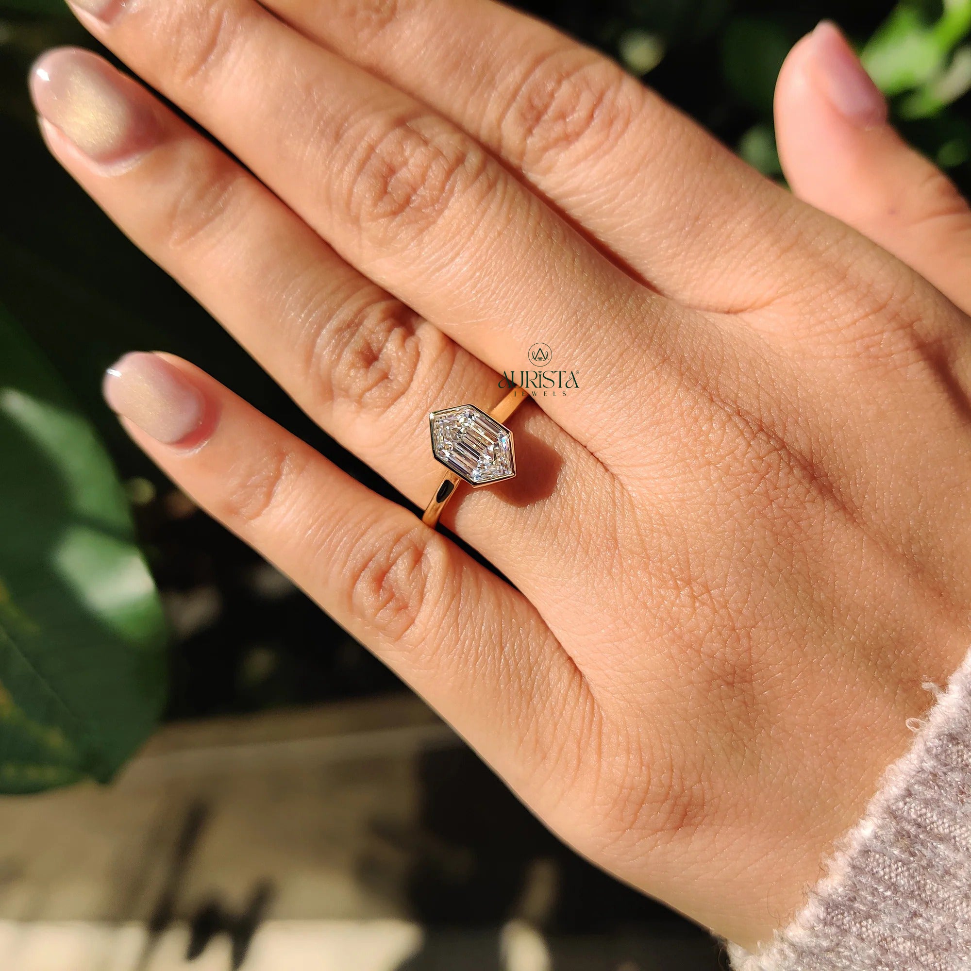 Modern Love Hexagon Solitaire Ring