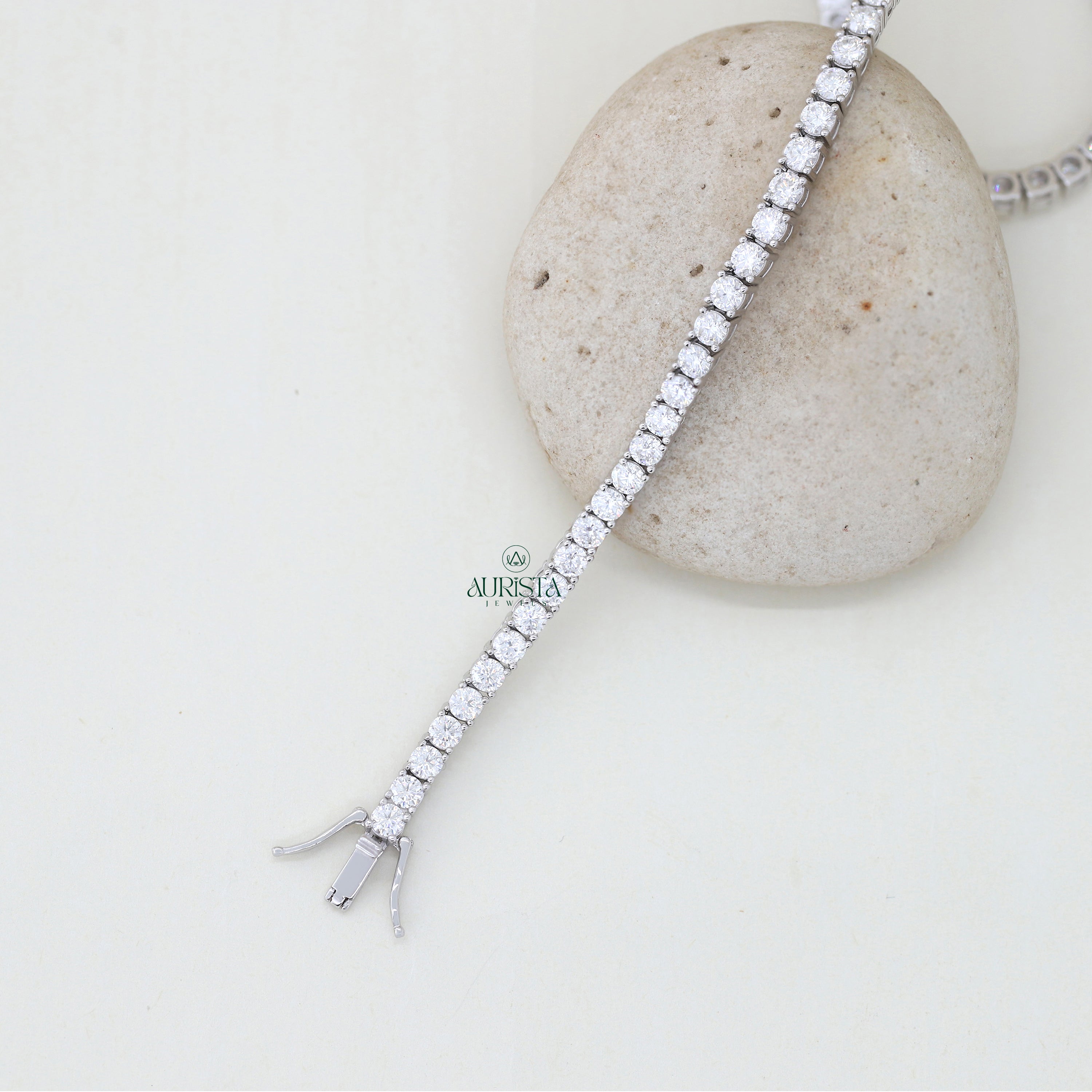 Whispers of Light – Moissanite Tennish Necklace with Round Diamonds