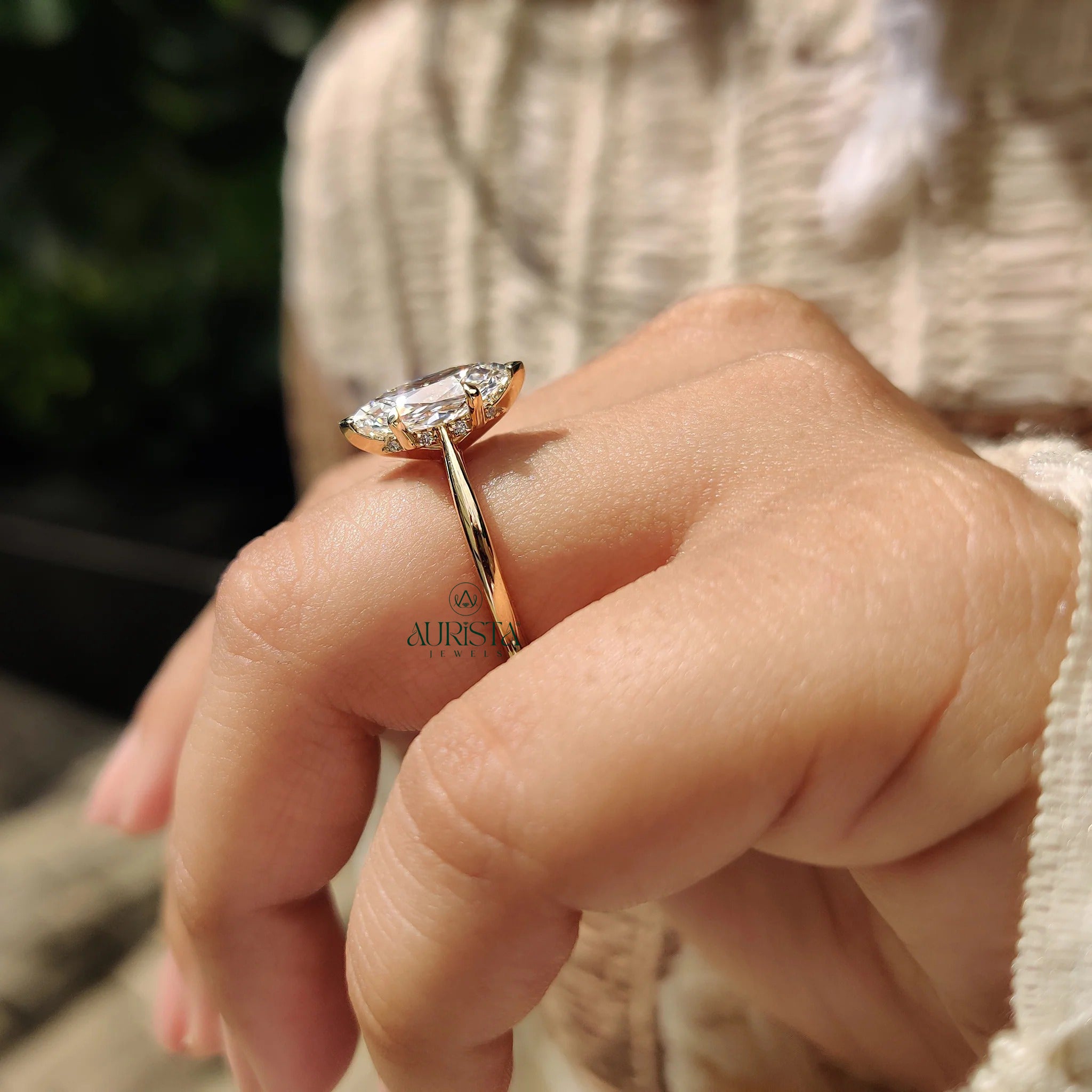 Modern Queen Hexagon Diamond Ring