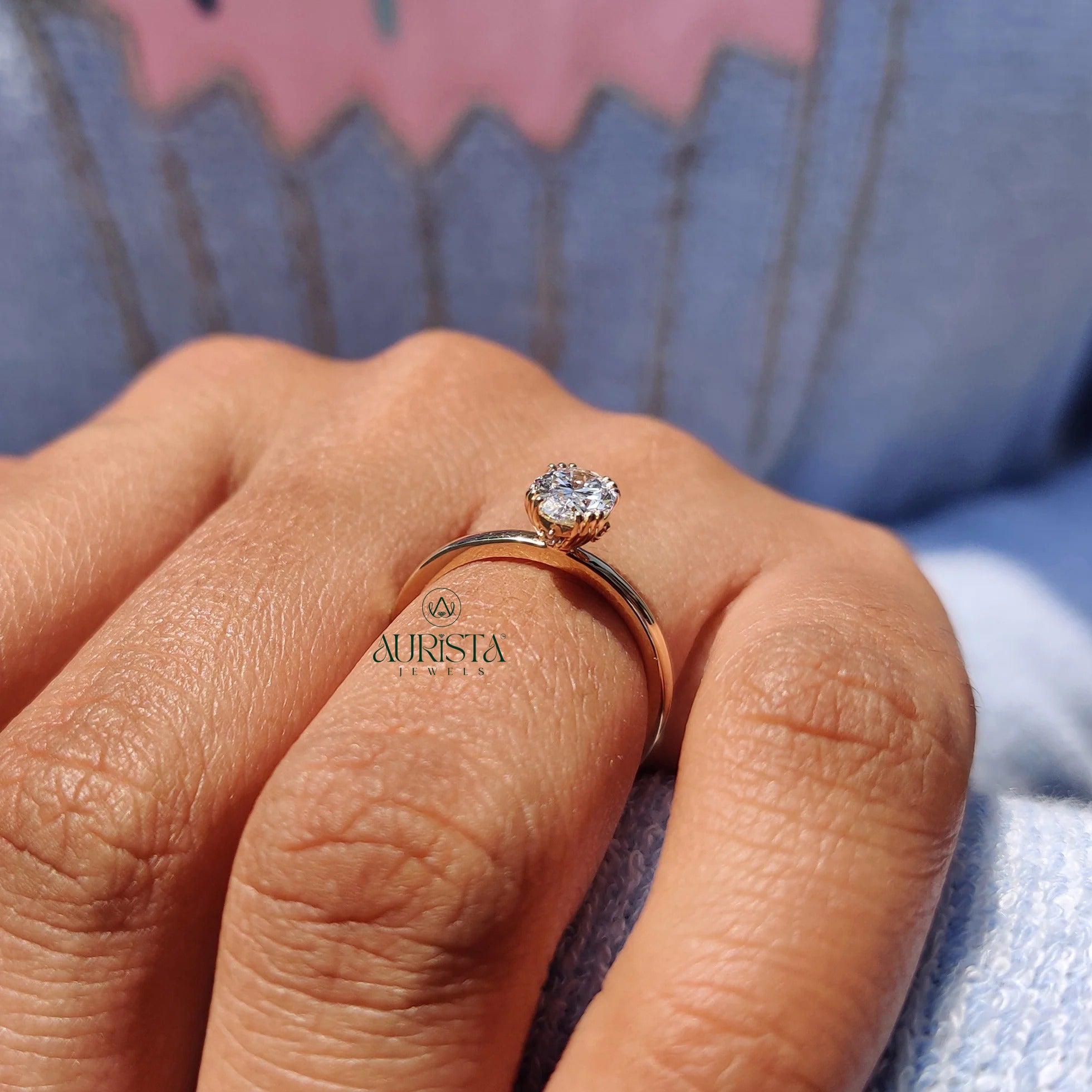 The Empress Oval Solitaire And Multi Prong Gold Ring