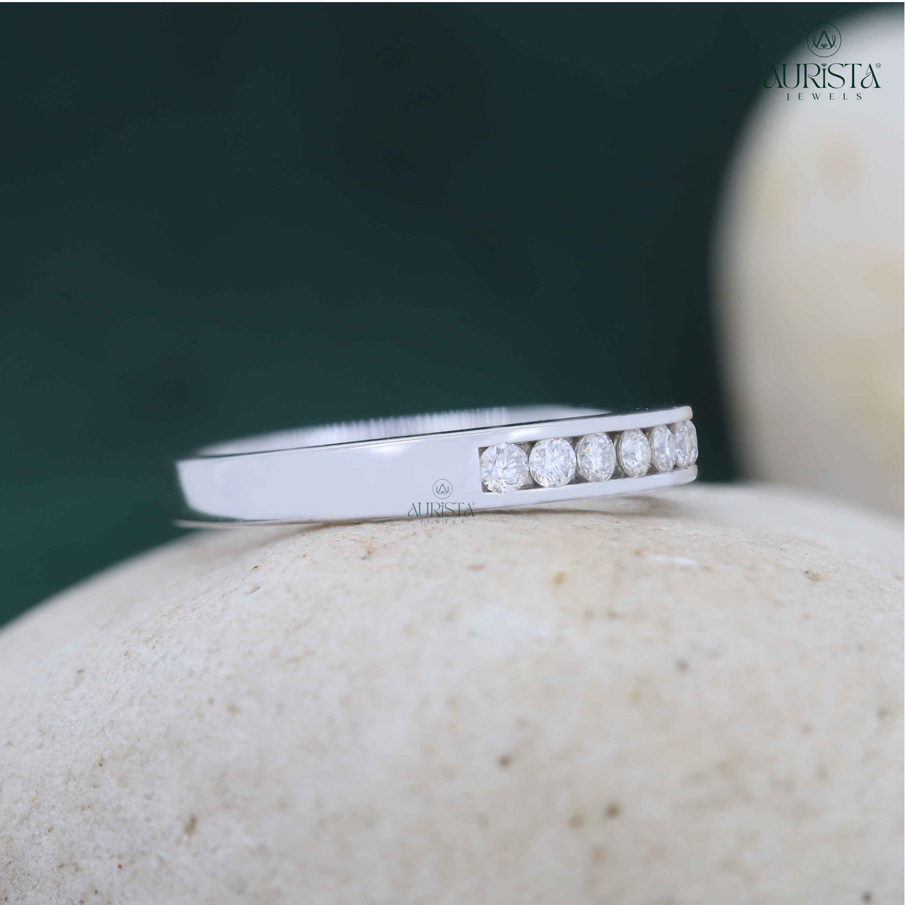 Rings of Destiny- White Gold Band with Round Diamond
