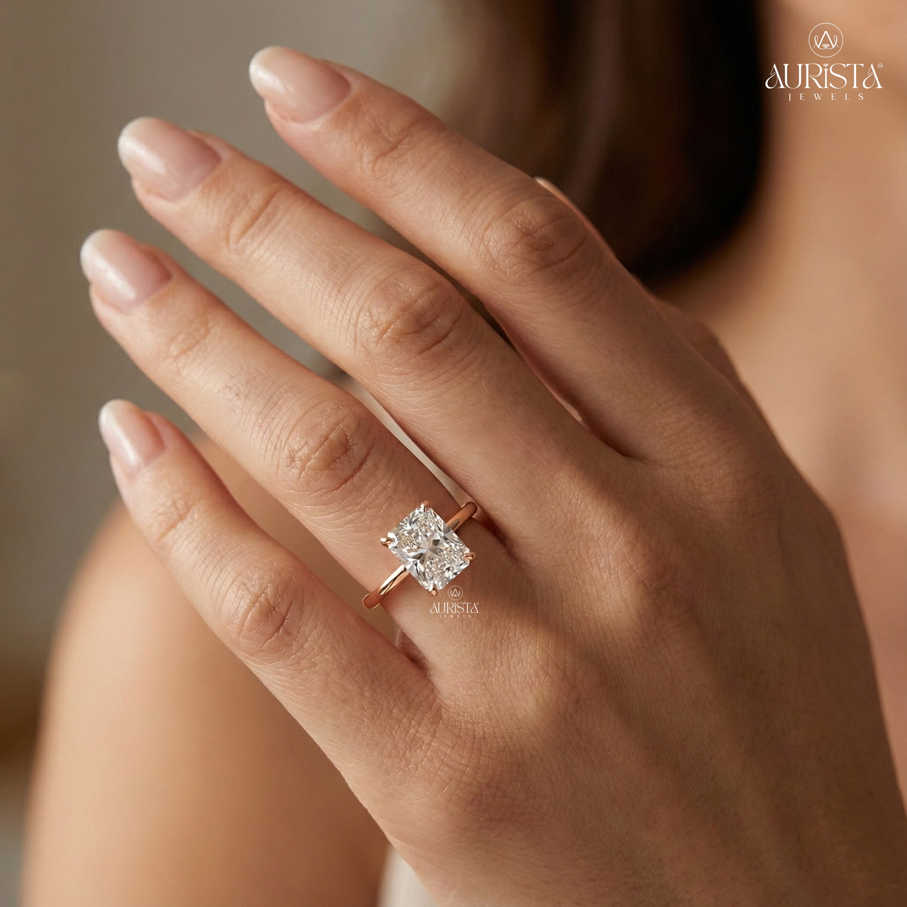 Bound in Love – Gold Band with Radiant Diamond