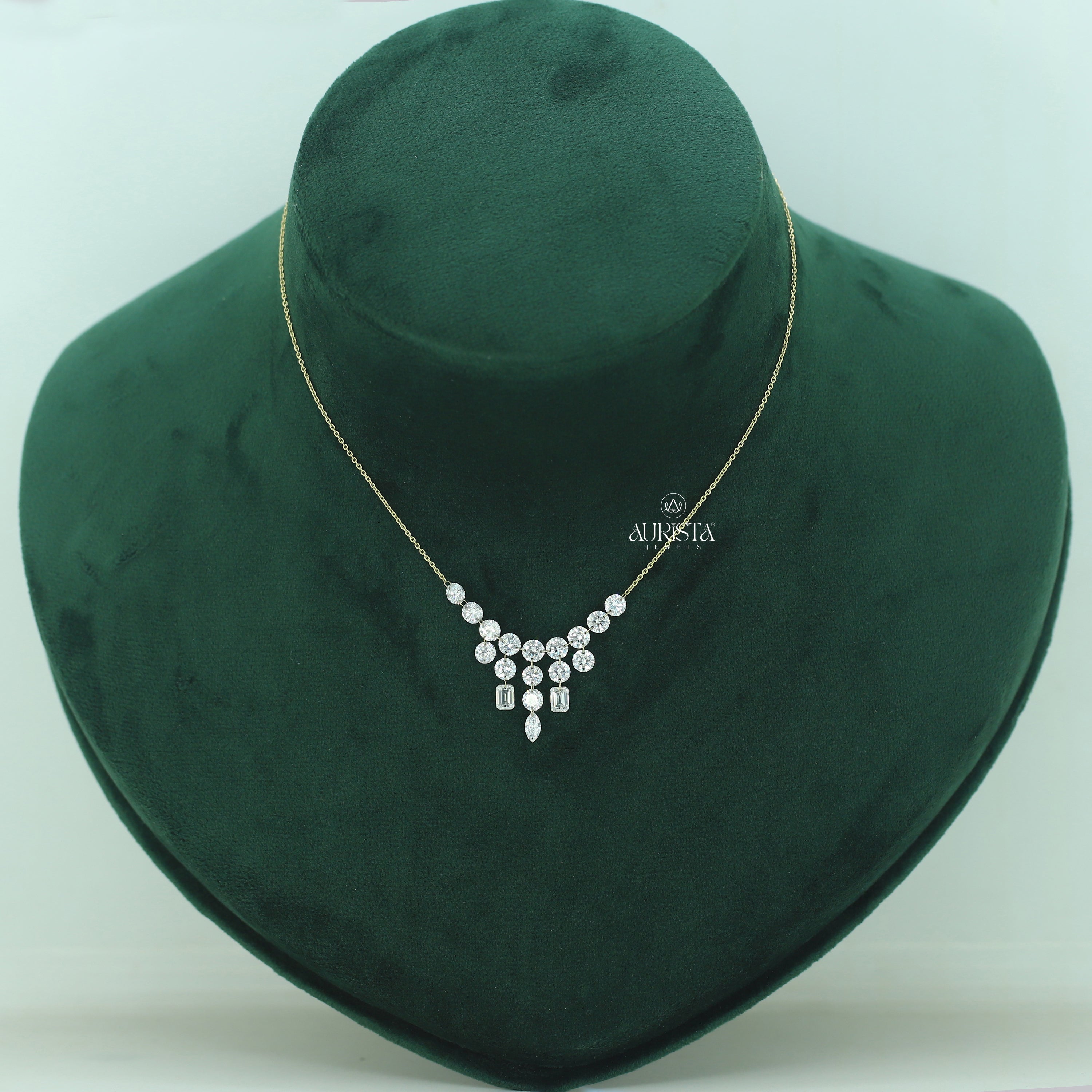 Golden Spark Diamond Necklace