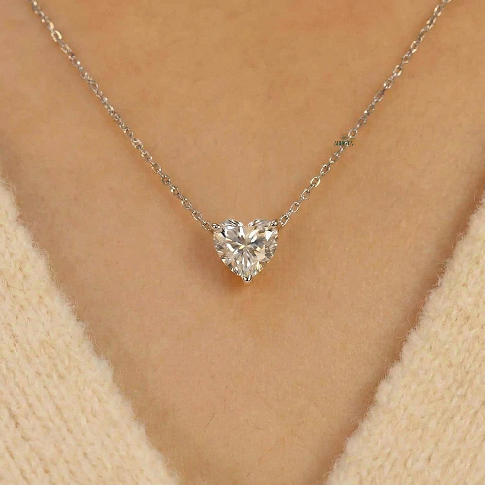 Everyday Elegance Heart Diamond Pendant in White Gold