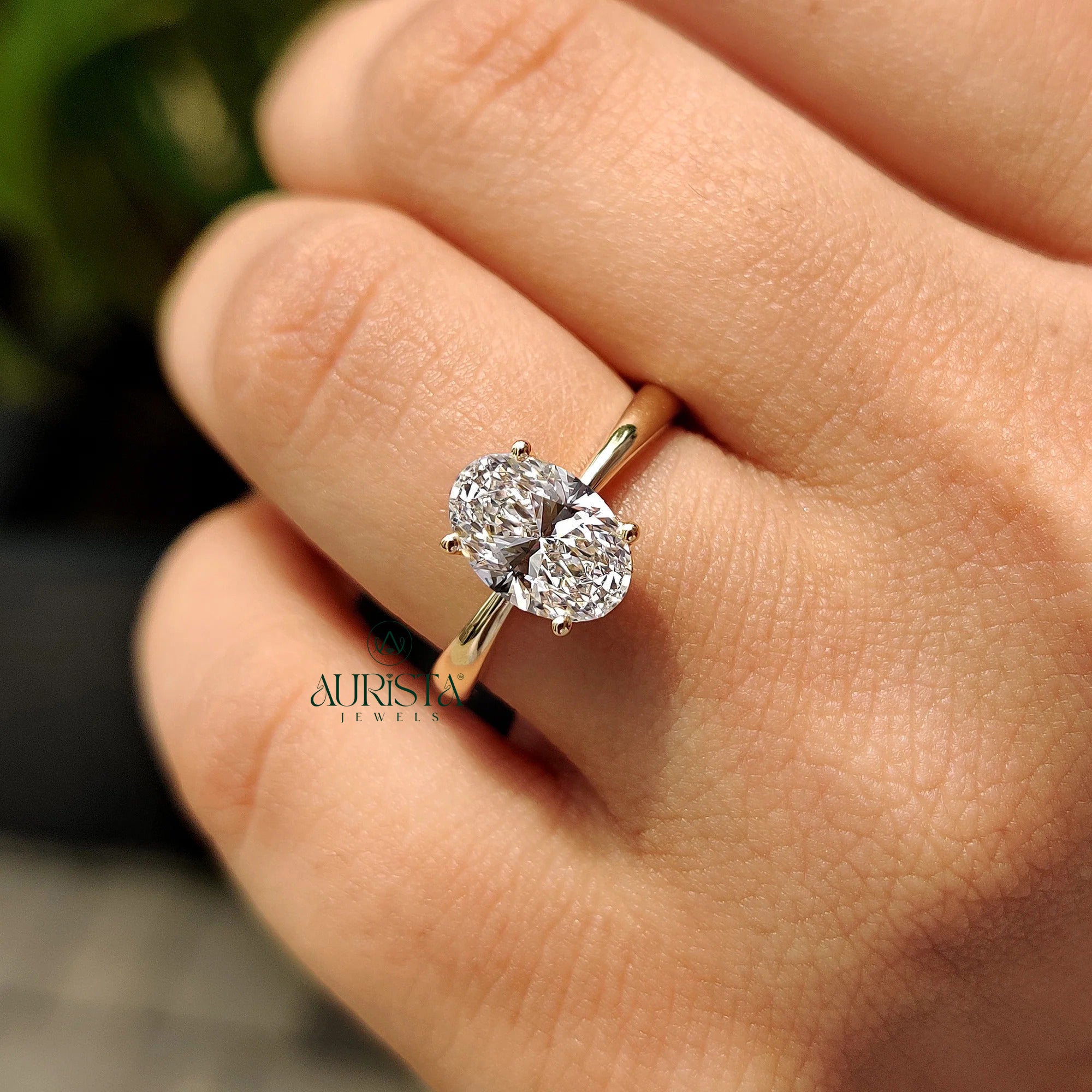 Eternal Oval – Hidden Halo Solitaire Diamond Ring