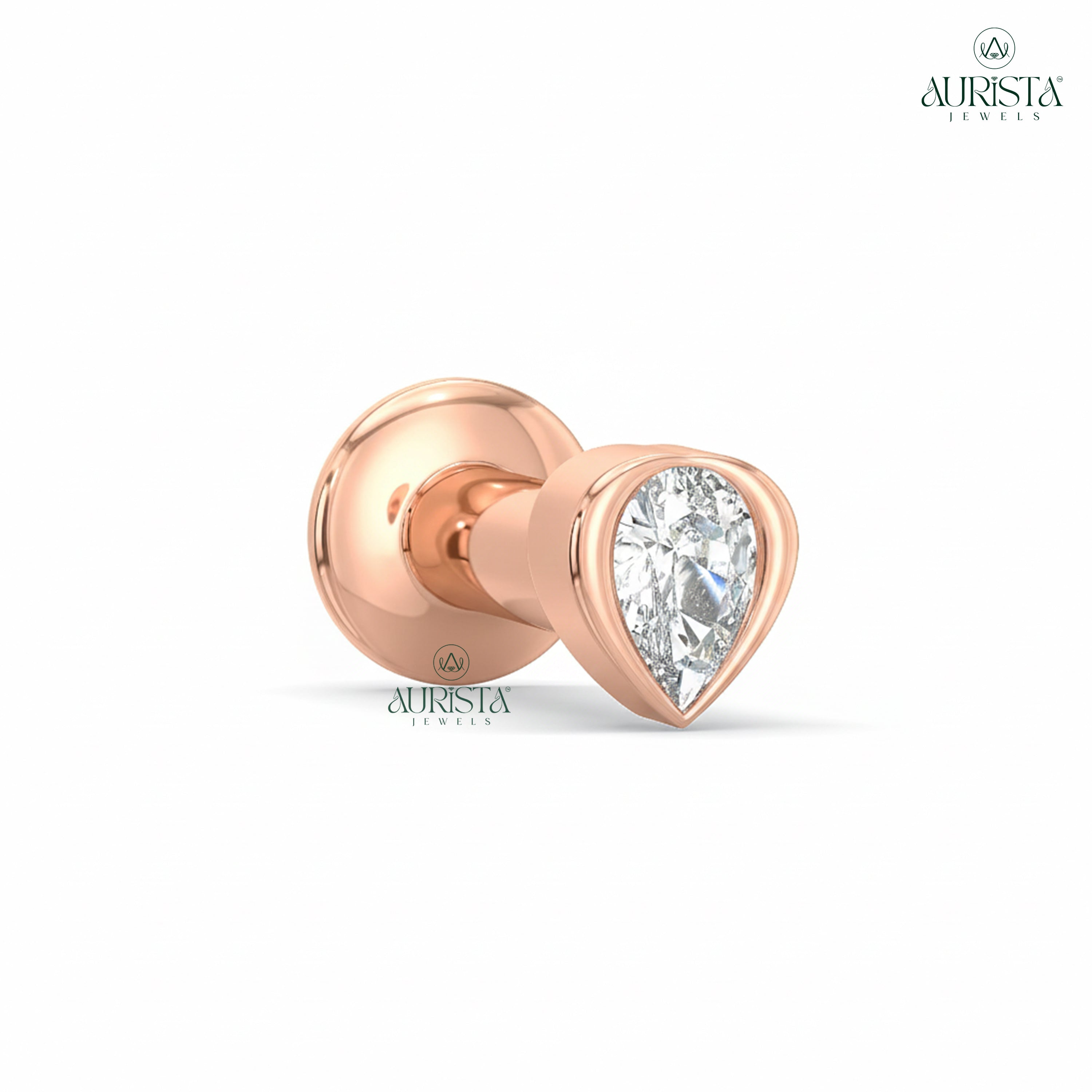 True Forever Round Diamond Nose Stud