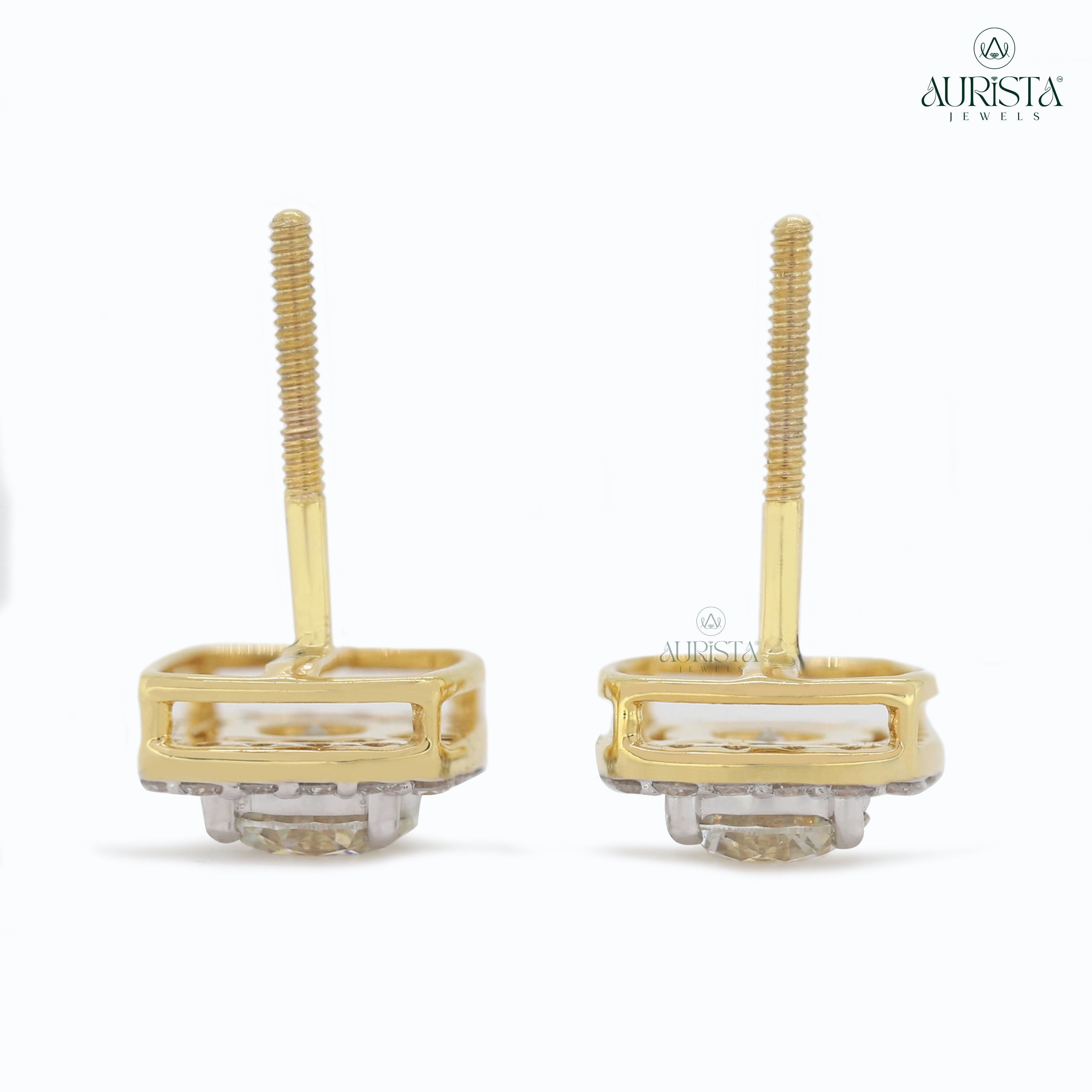 Classic Brilliance – Round And Cut Diamond Earrings