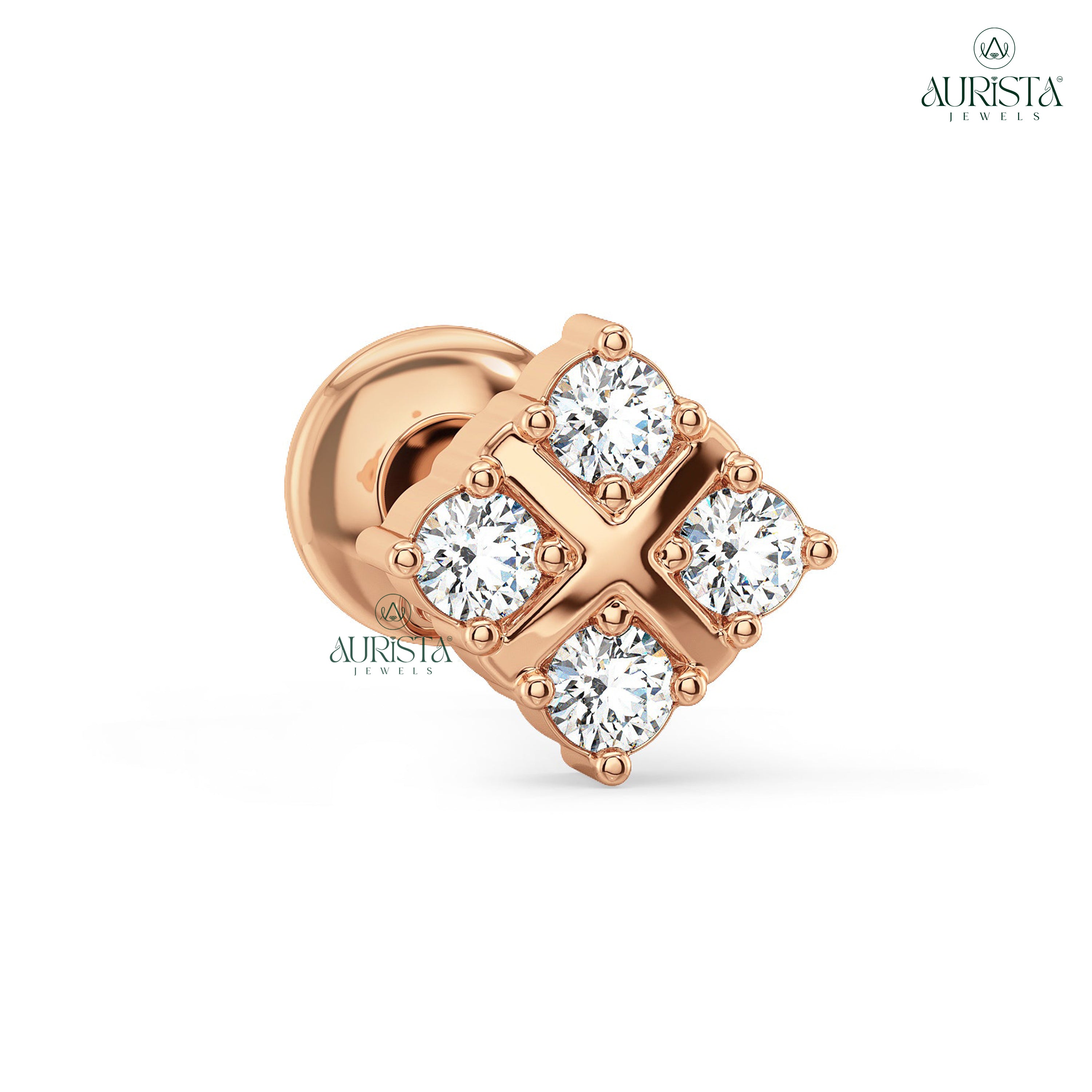 Everlasting Shine Round Diamond Nose Stud