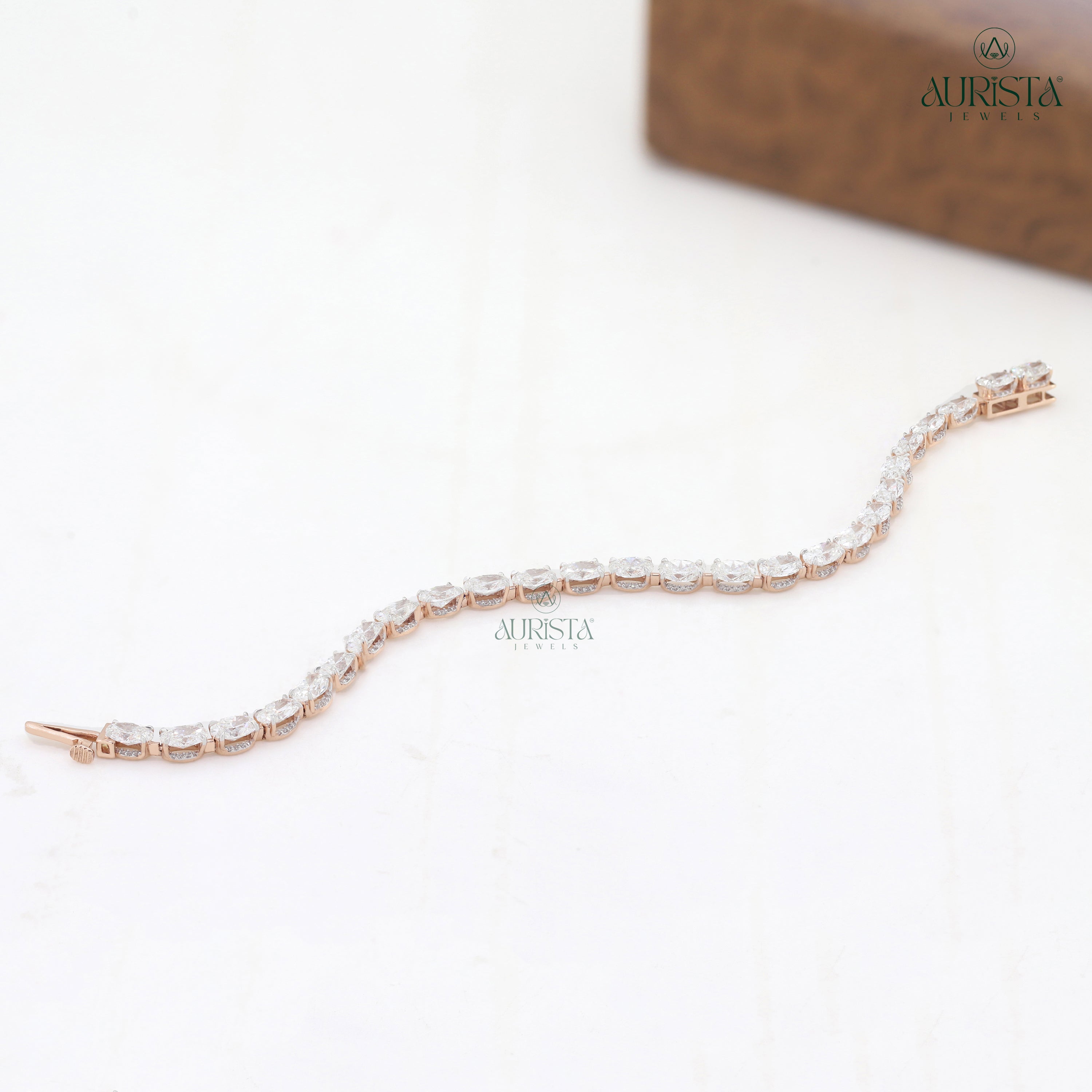 Endless Radiance – Rose Gold Oval Diamond Tennis Bracelet