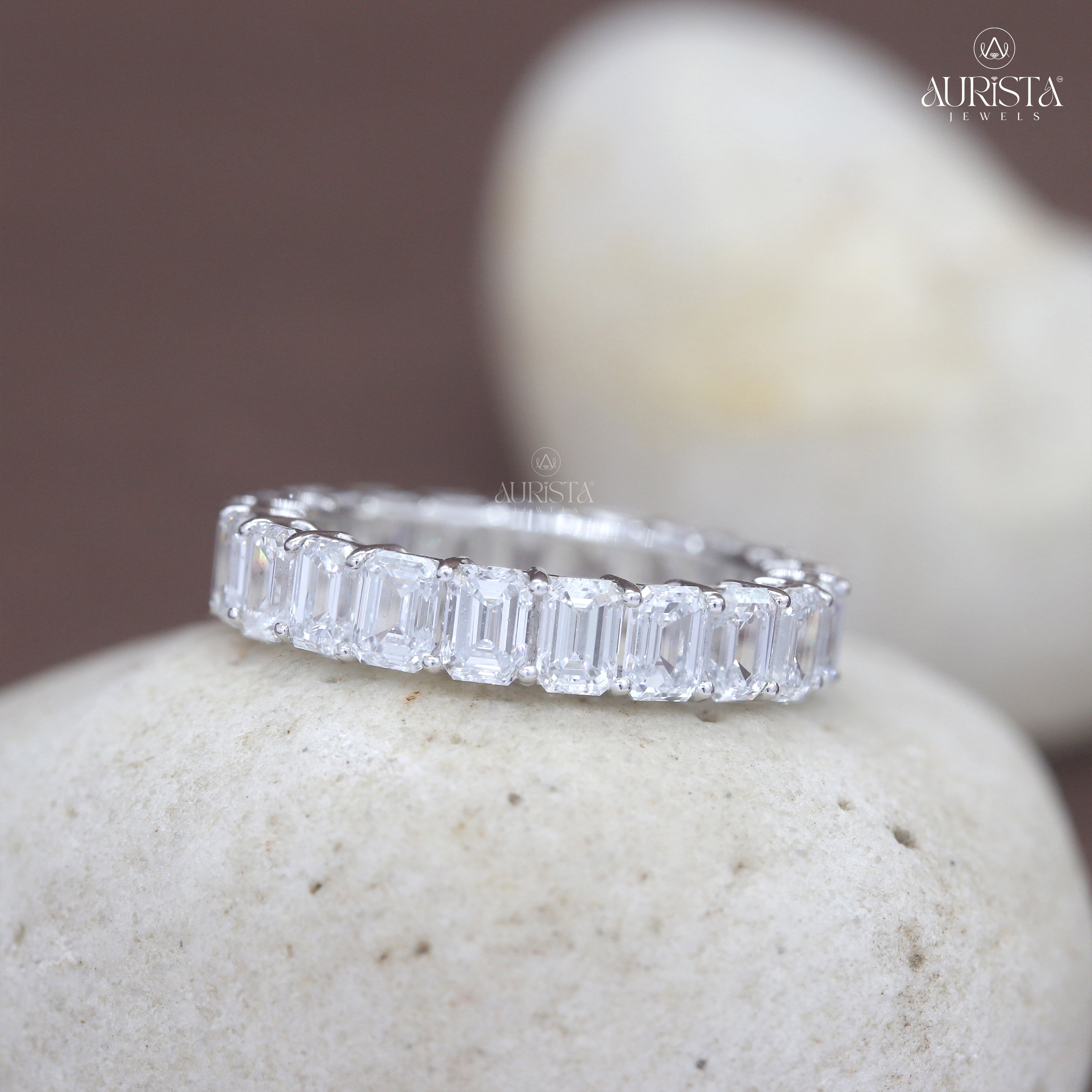 Wear Your Promise- White Gold Band with Emerald Diamond