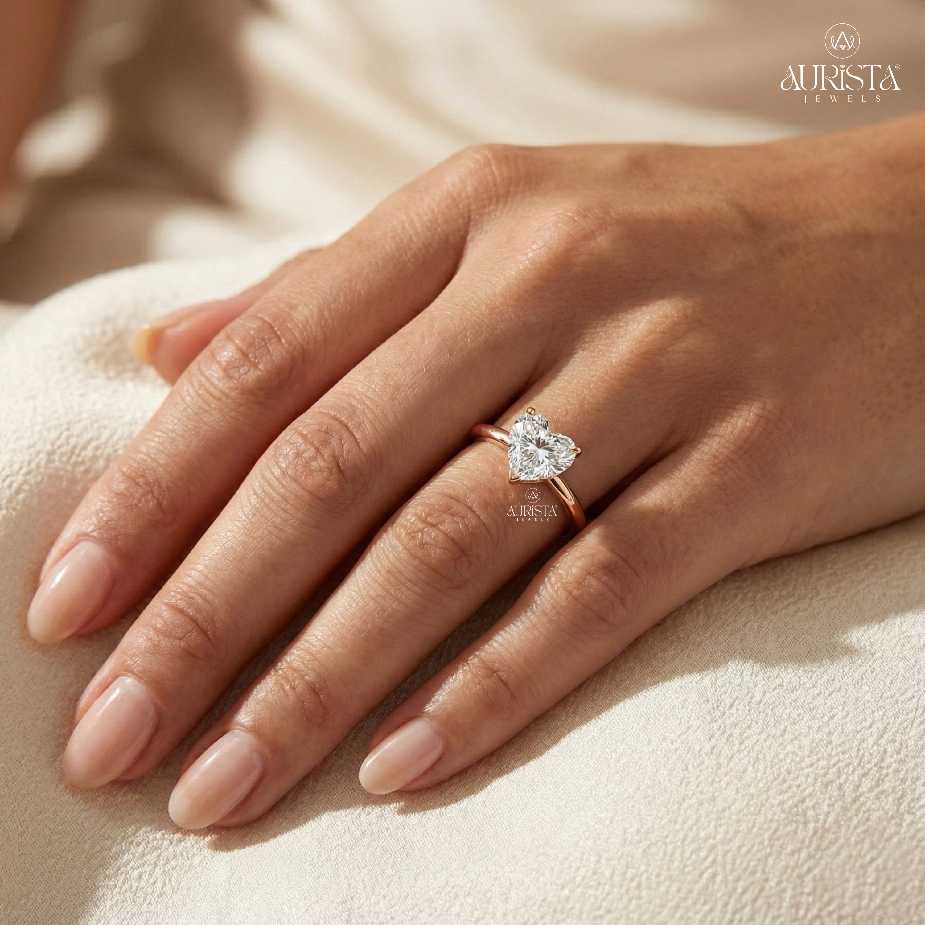 Heart’s Whisper – Gold Ring with Heart Diamond