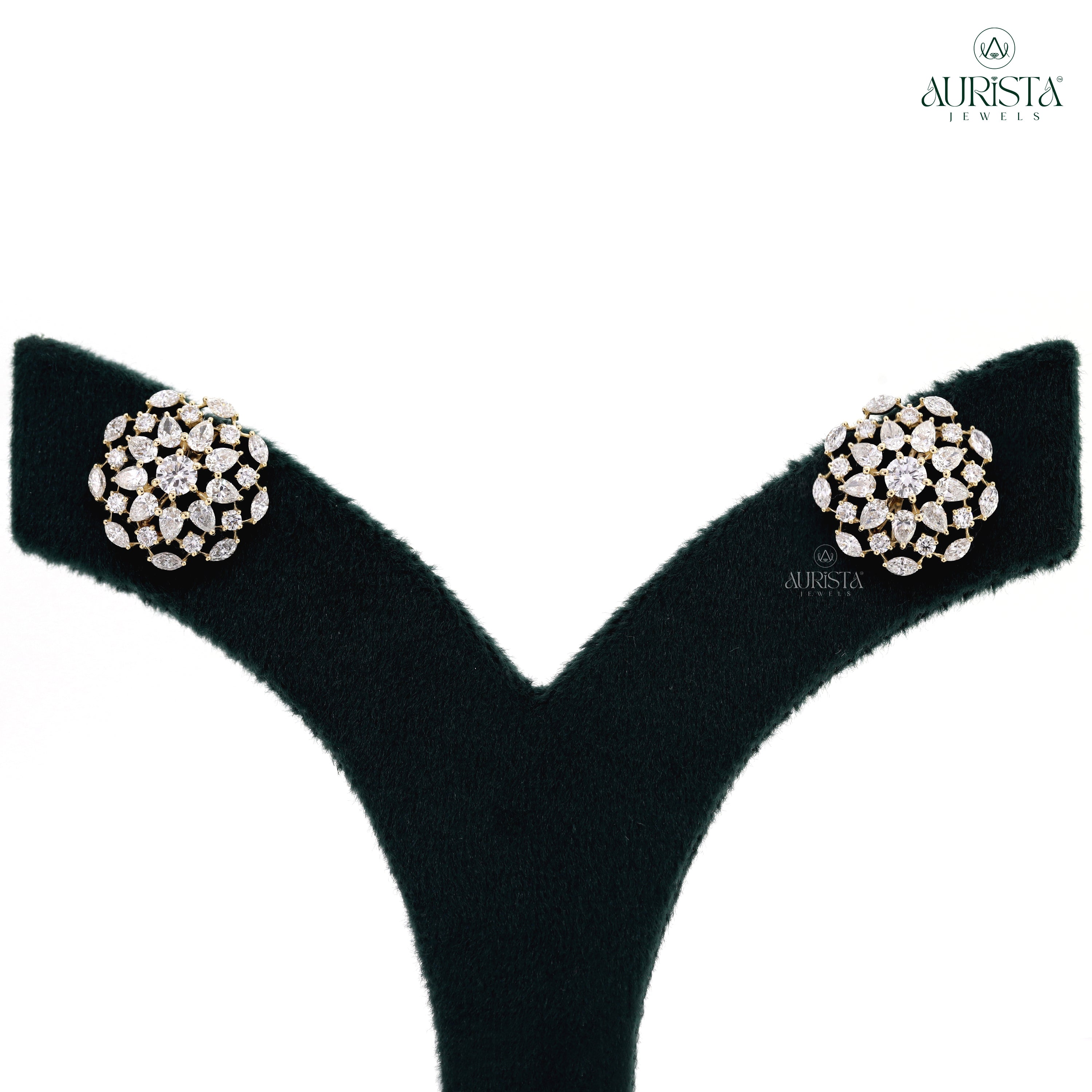 Eternal Shine – Gold Diamond Earrings