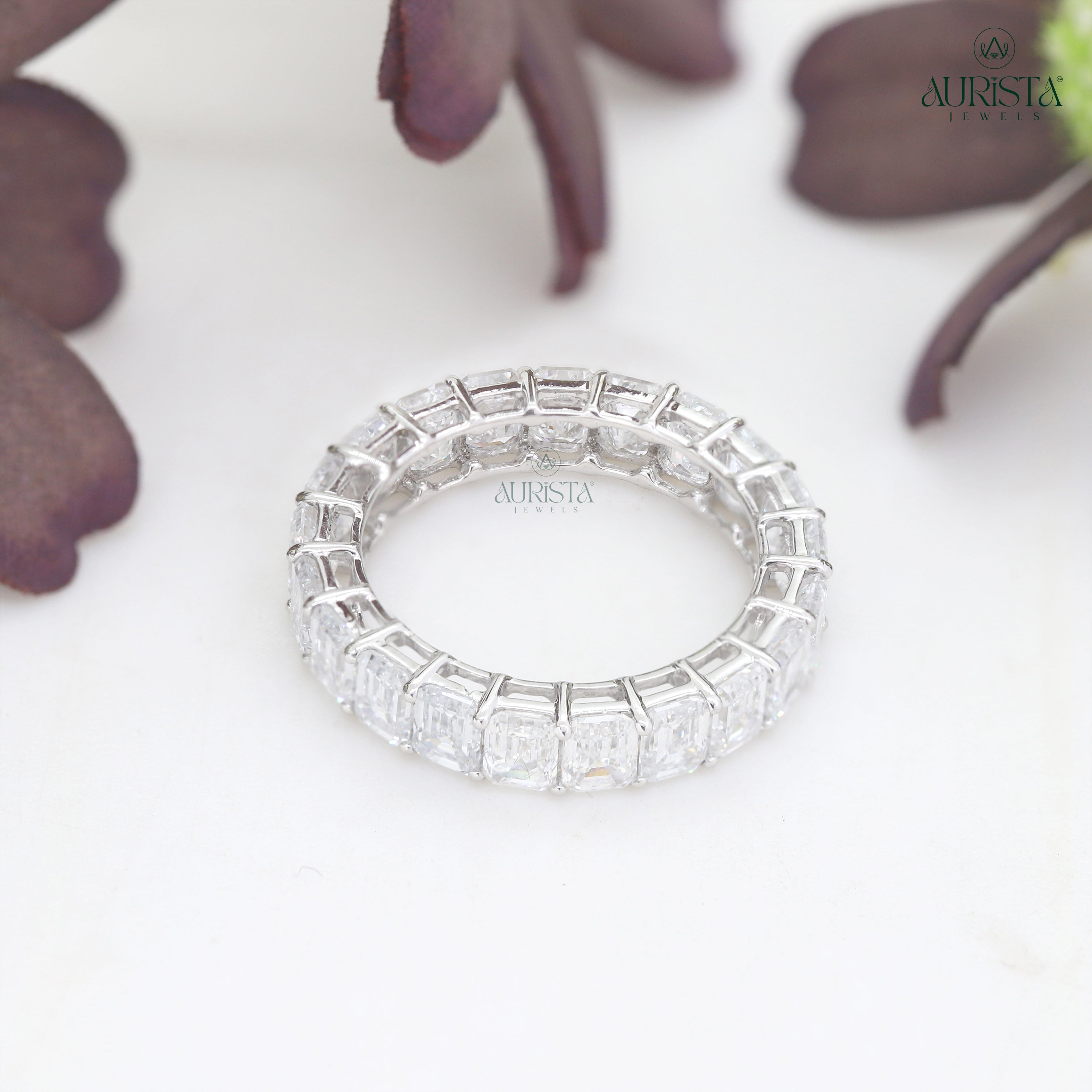 Wear Your Promise- White Gold Band with Emerald Diamond