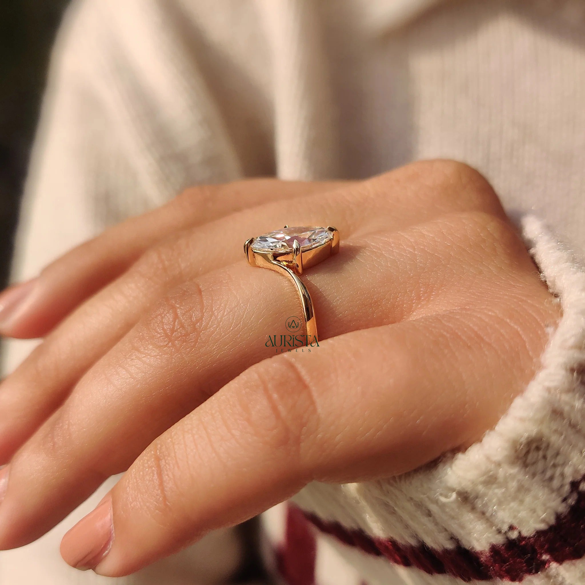 Marquise Diamond Solitaire Ring with Radiant Sparkle