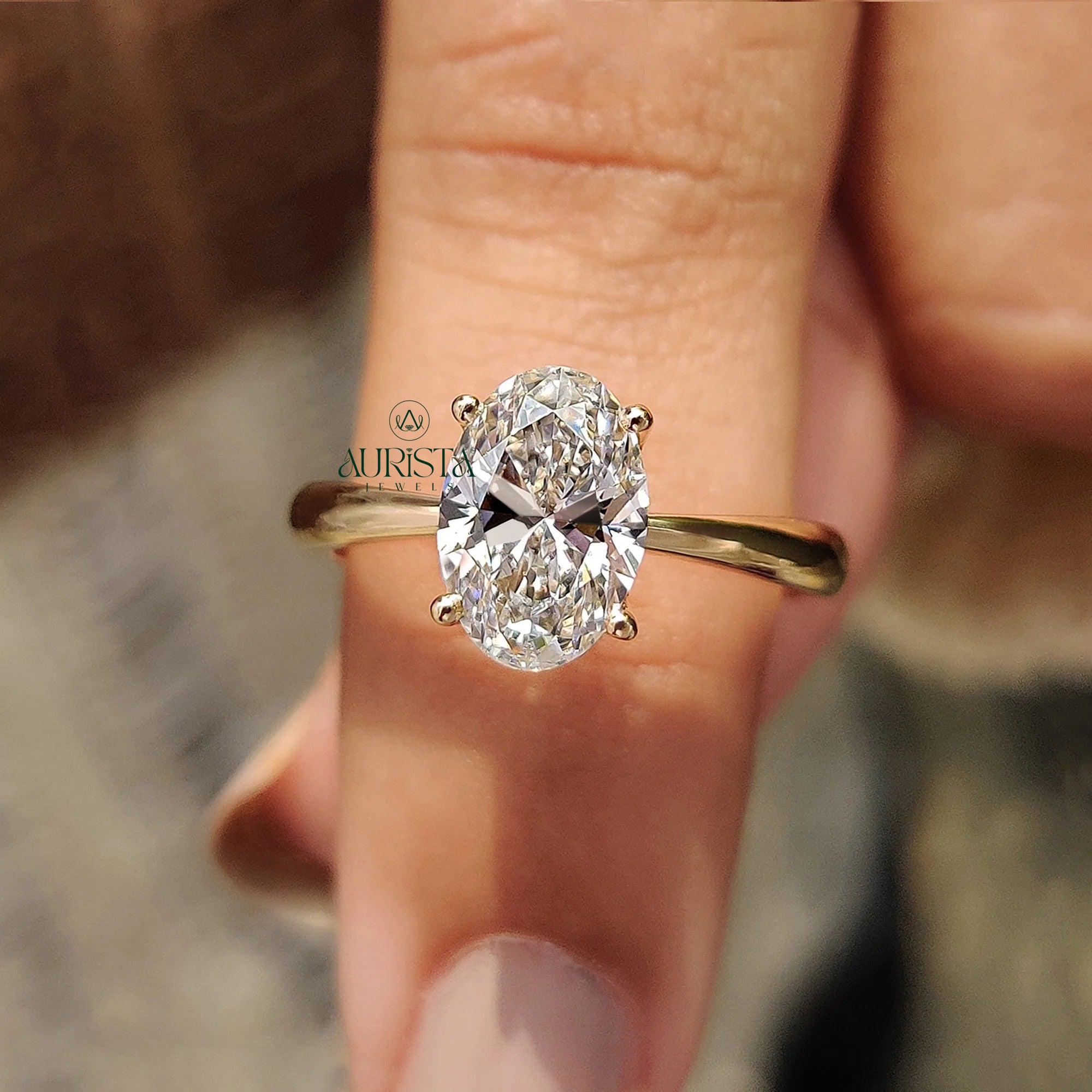 Eternal Oval – Hidden Halo Solitaire Diamond Ring