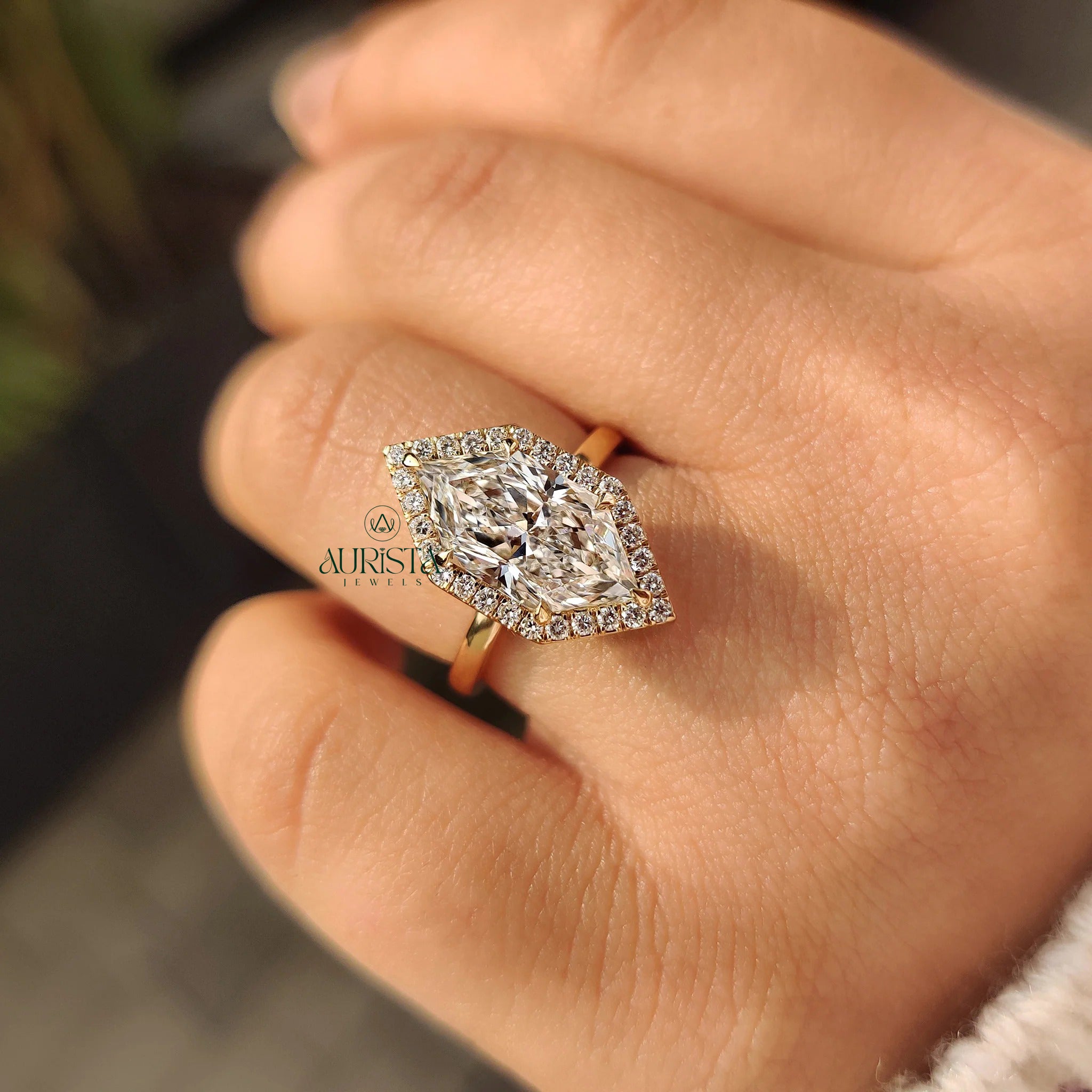 Celestial Marquise Halo Diamond Ring with Timeless Luxury Sparkle