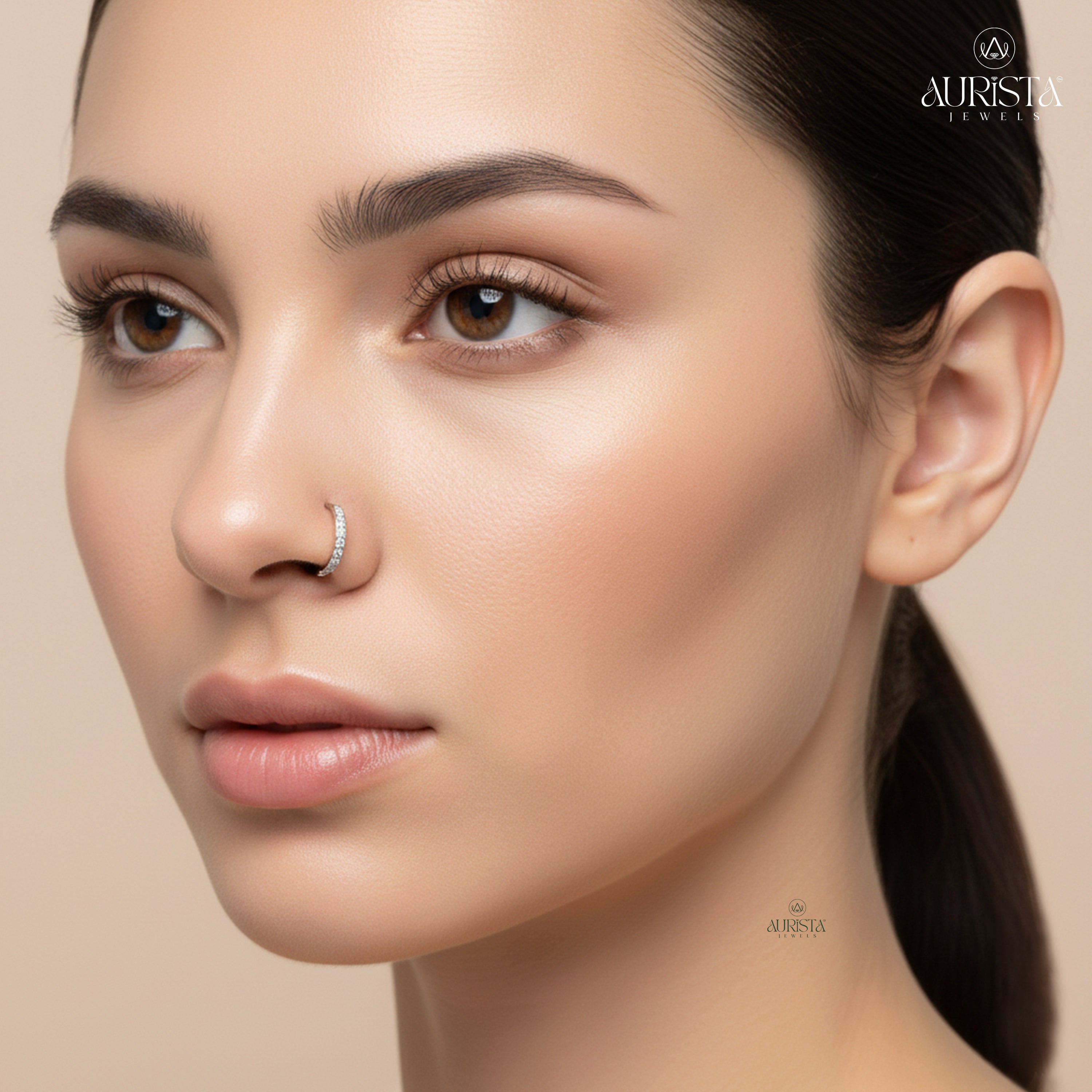 Pure Romance Rose Gold Diamond Nose Pin Jewelry